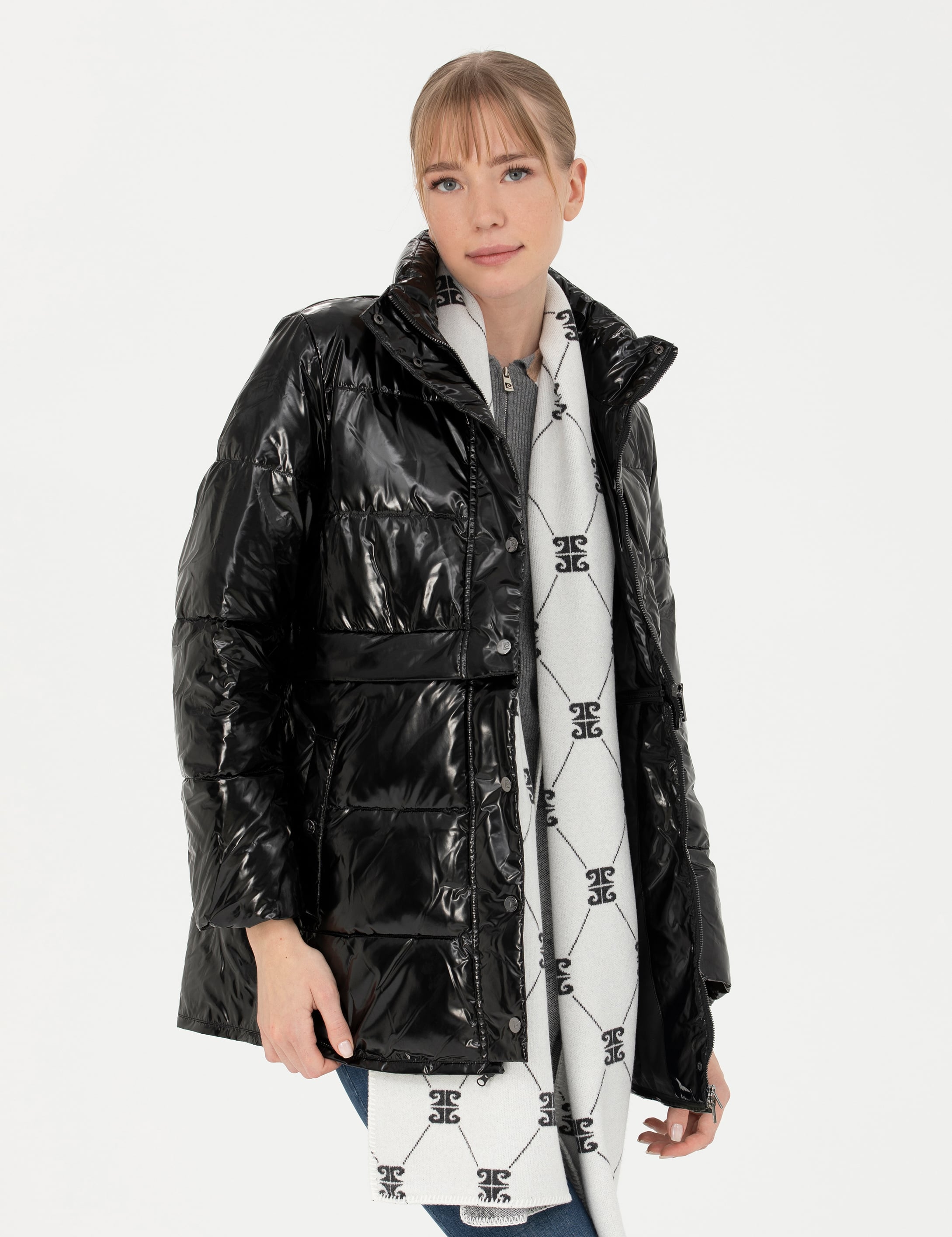 Pierre Cardin Siyah Parlak Mont görsel 3