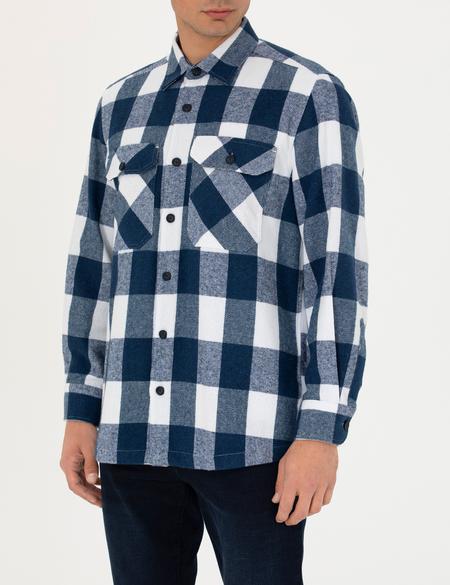 Lacivert Comfort Fit Gömlek Ceket - 50277888001