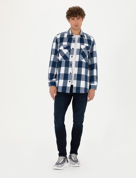 Lacivert Comfort Fit Gömlek Ceket - 50277888001