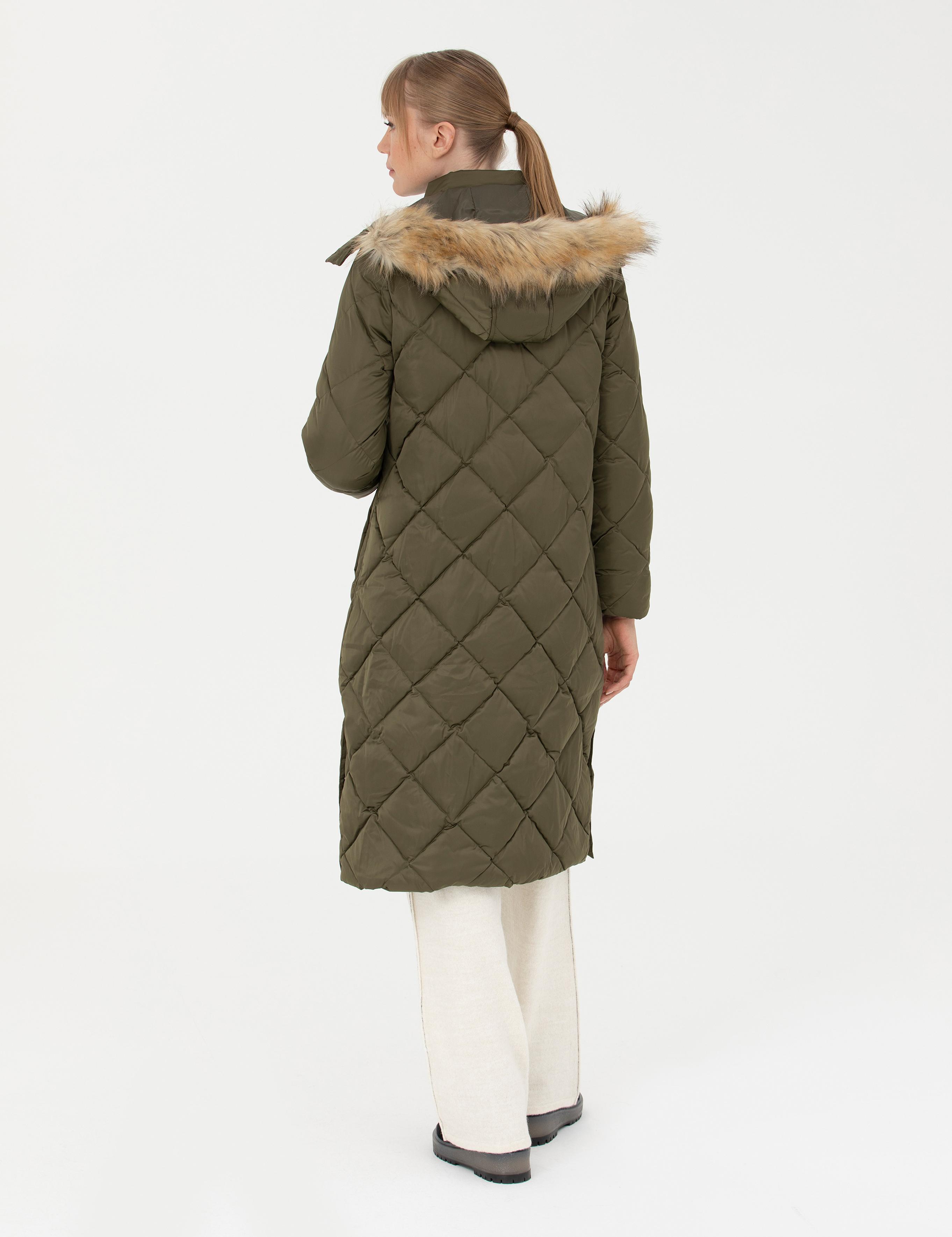 Haki Kapüşonlu Kaban