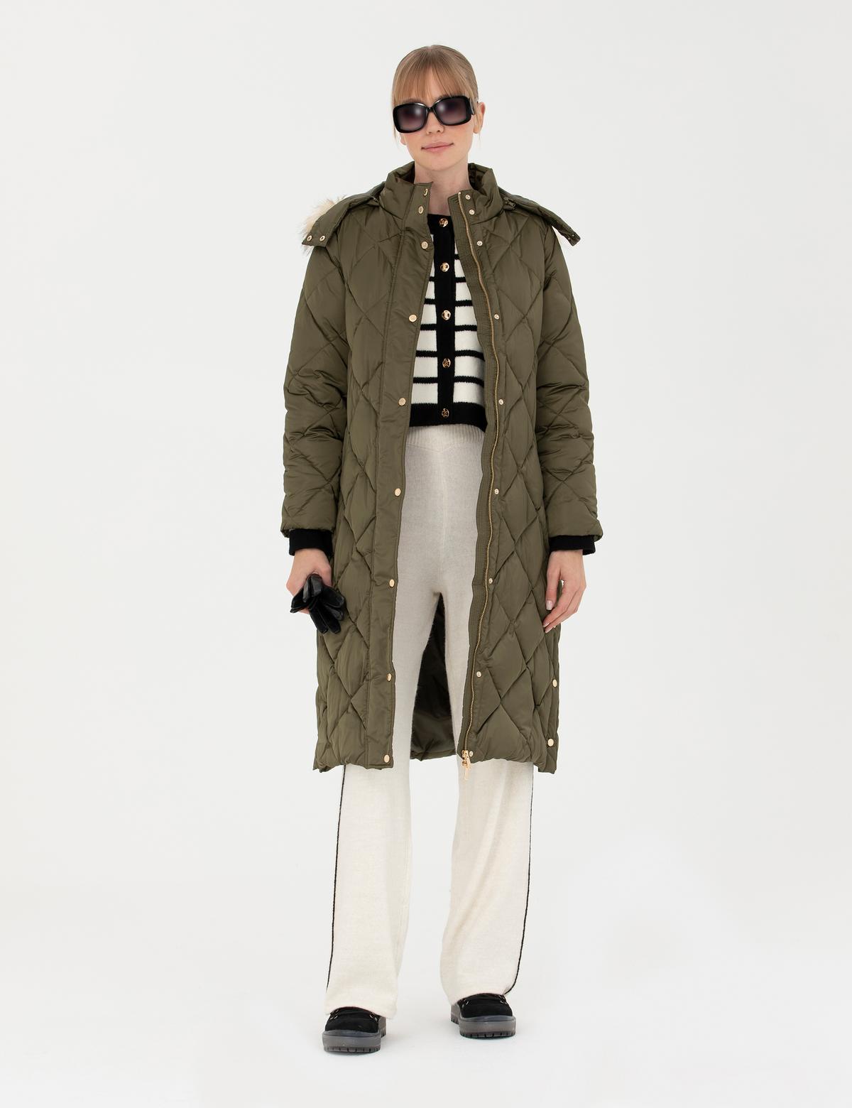 Haki Kapüşonlu Kaban - 50272233011