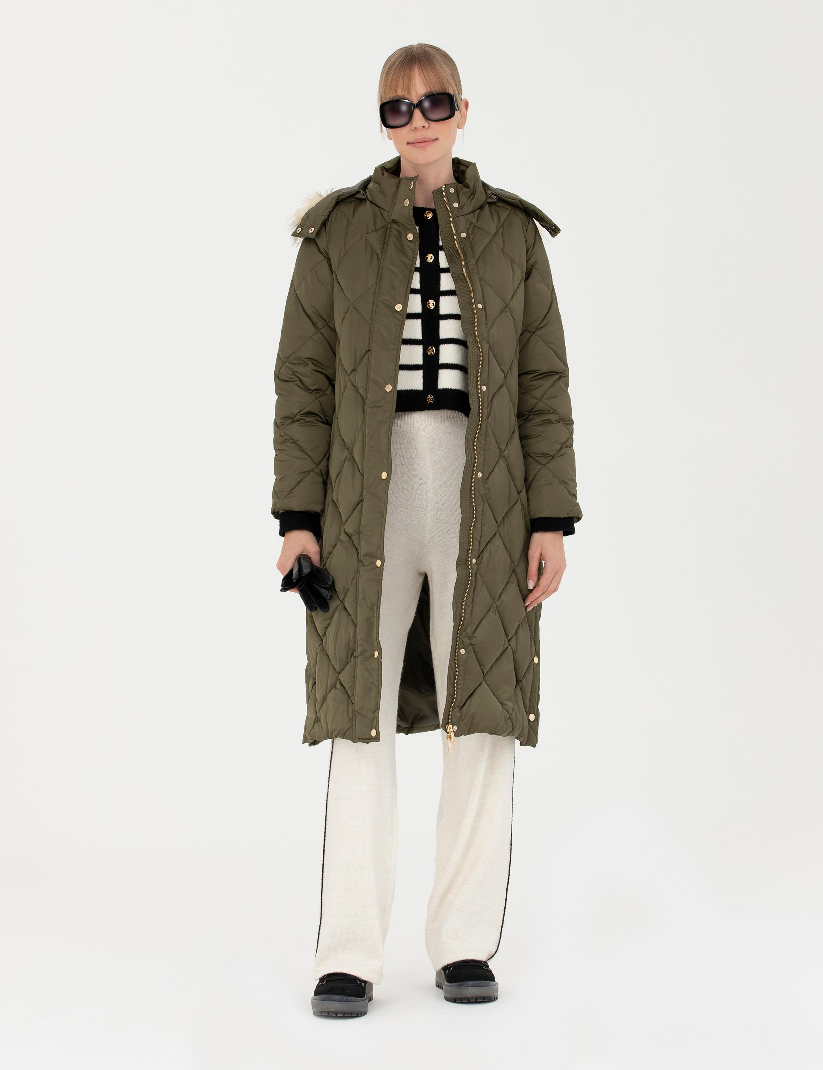 Haki Kapüşonlu Kaban