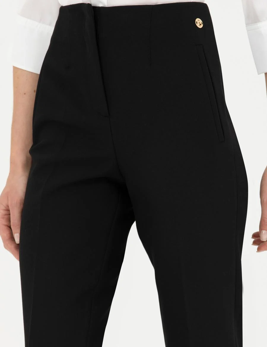 Siyah Carrot Fit Kumaş Pantolon