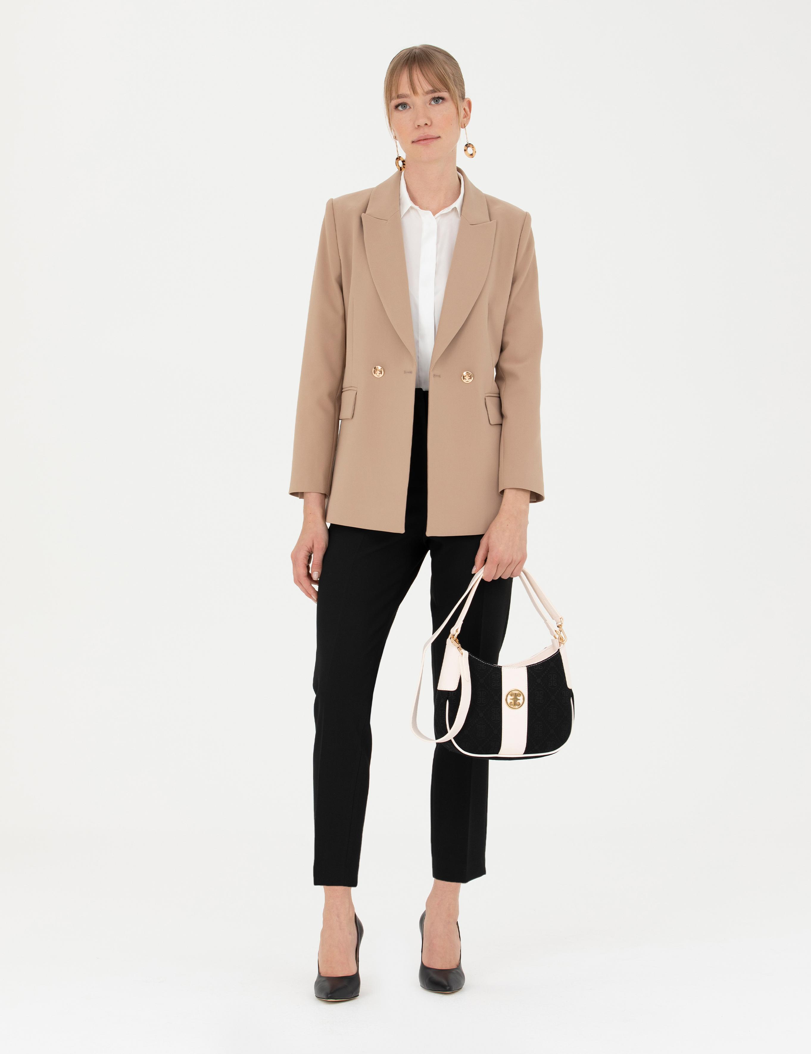 Siyah Carrot Fit Kumaş Pantolon