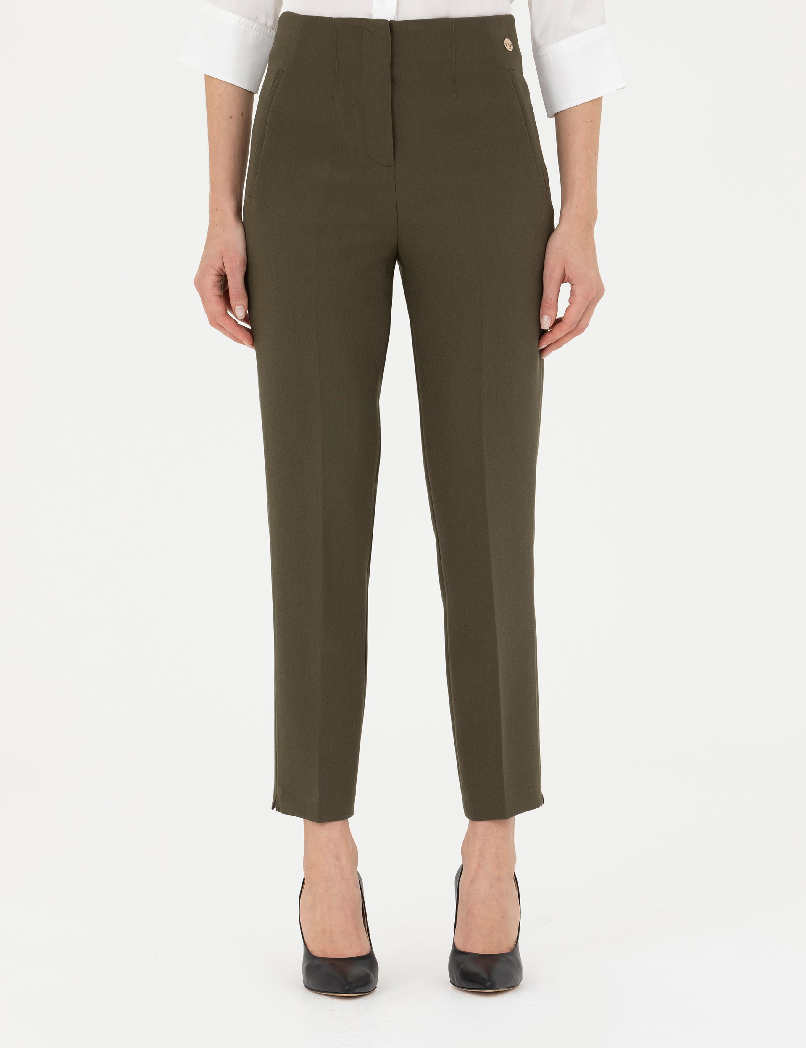 Kahverengi Carrot Fit Kumaş Pantolon