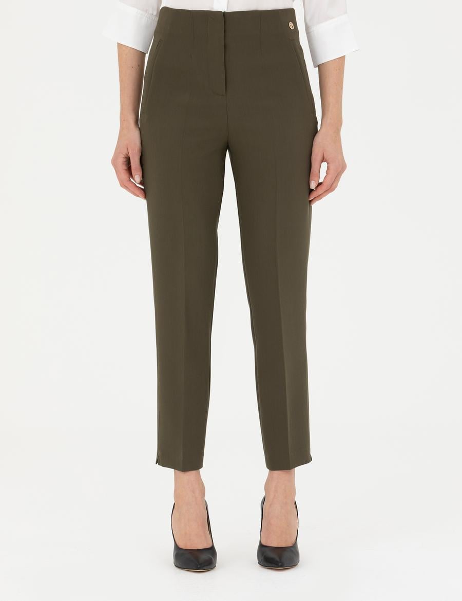 Kahverengi Carrot Fit Kumaş Pantolon