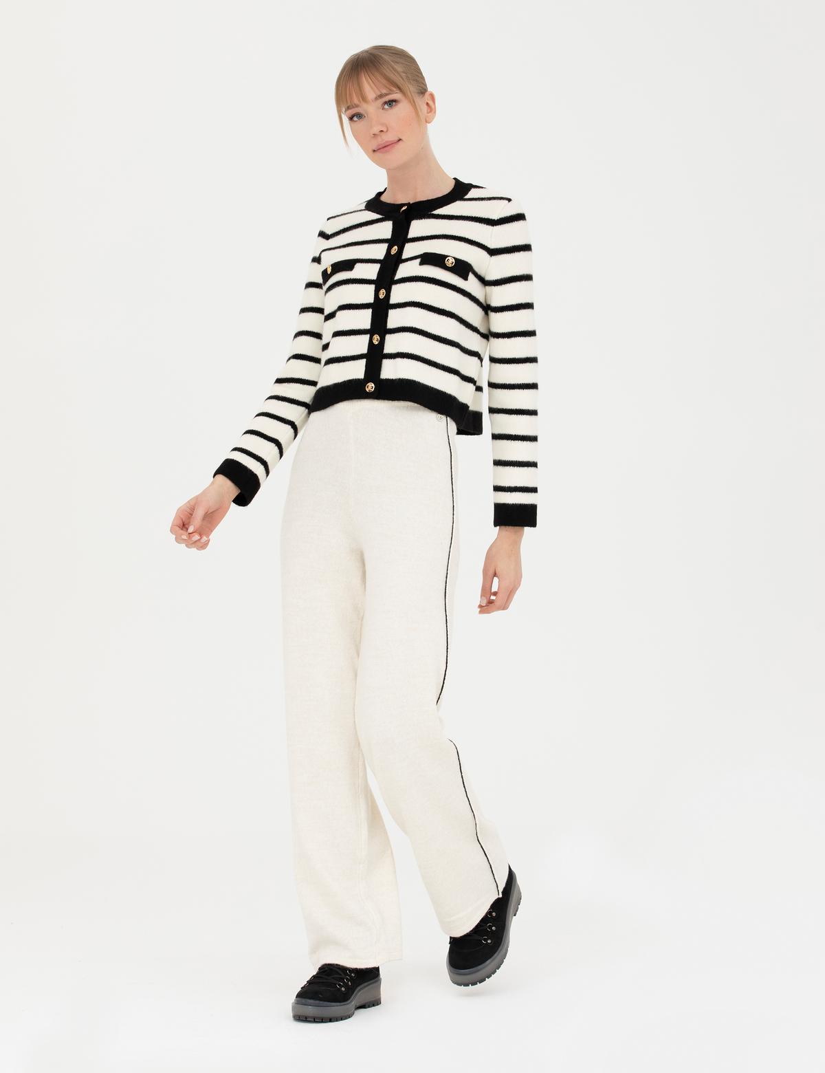 Ekru Loose Fit Triko Pantolon - 50278173003