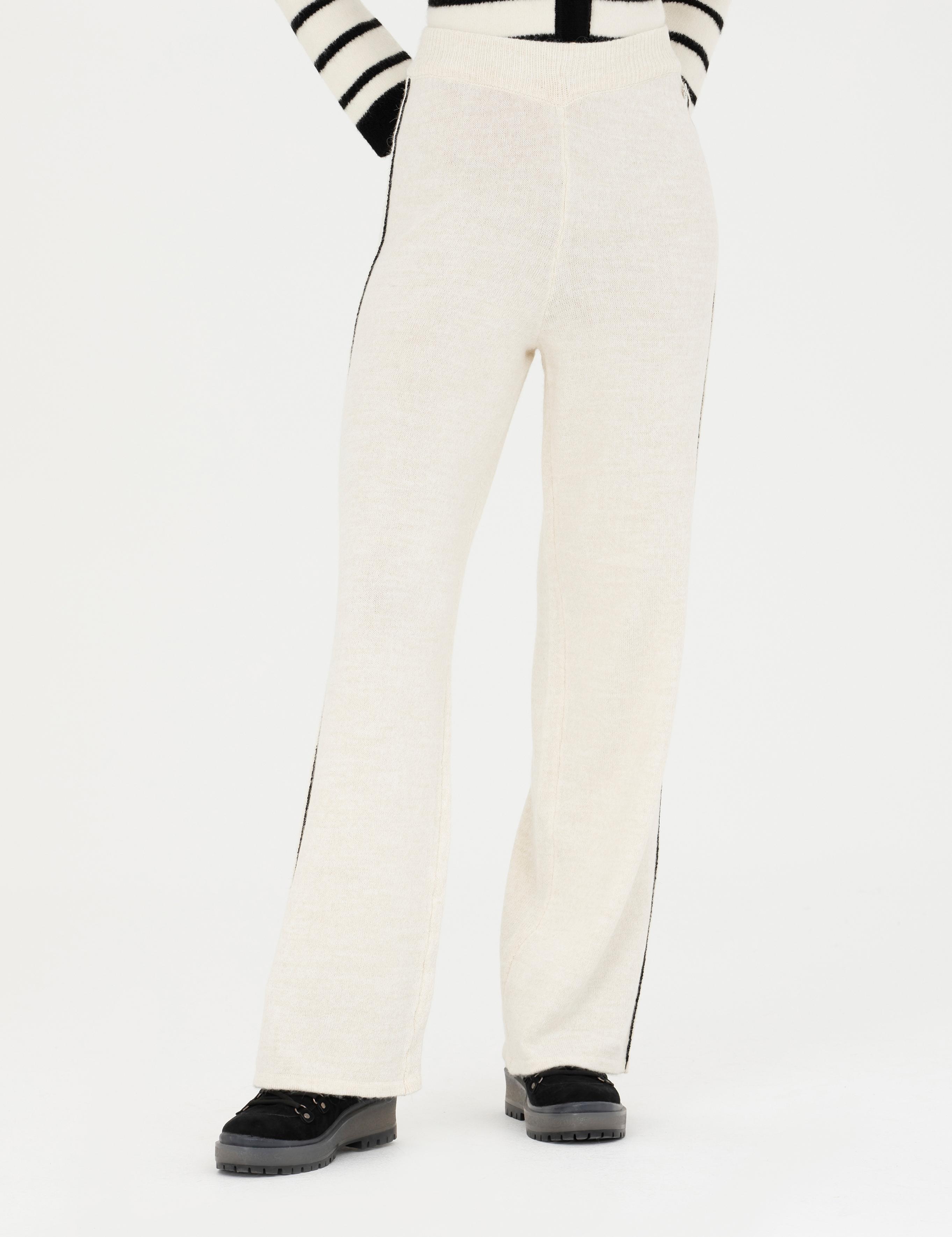 Ekru Loose Fit Triko Pantolon