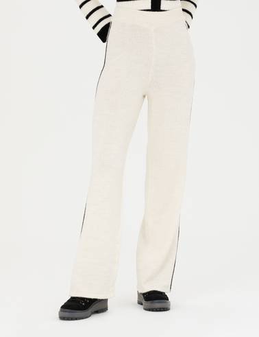 Ekru Loose Fit Triko Pantolon