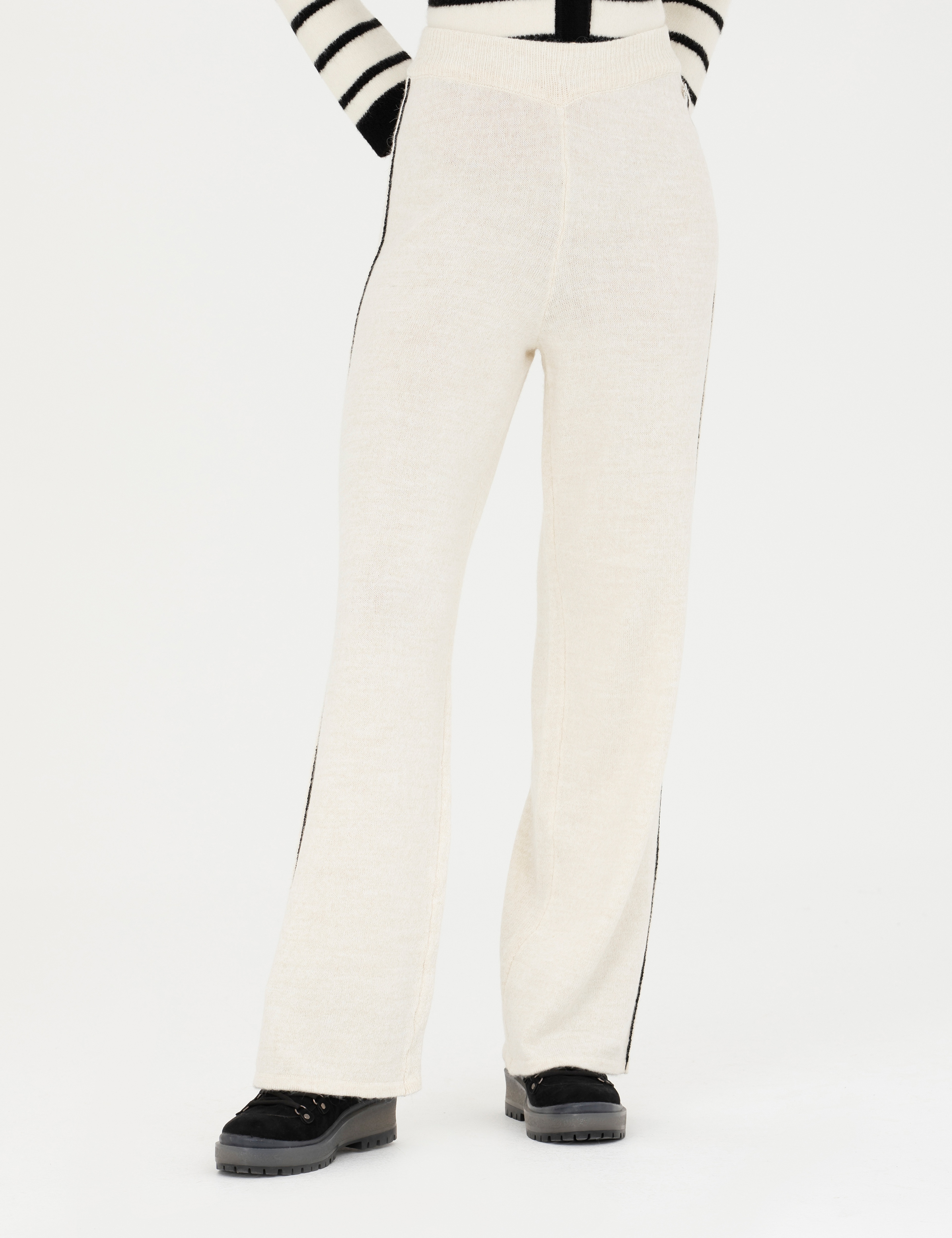 Ekru Loose Fit Triko Pantolon - Image 2