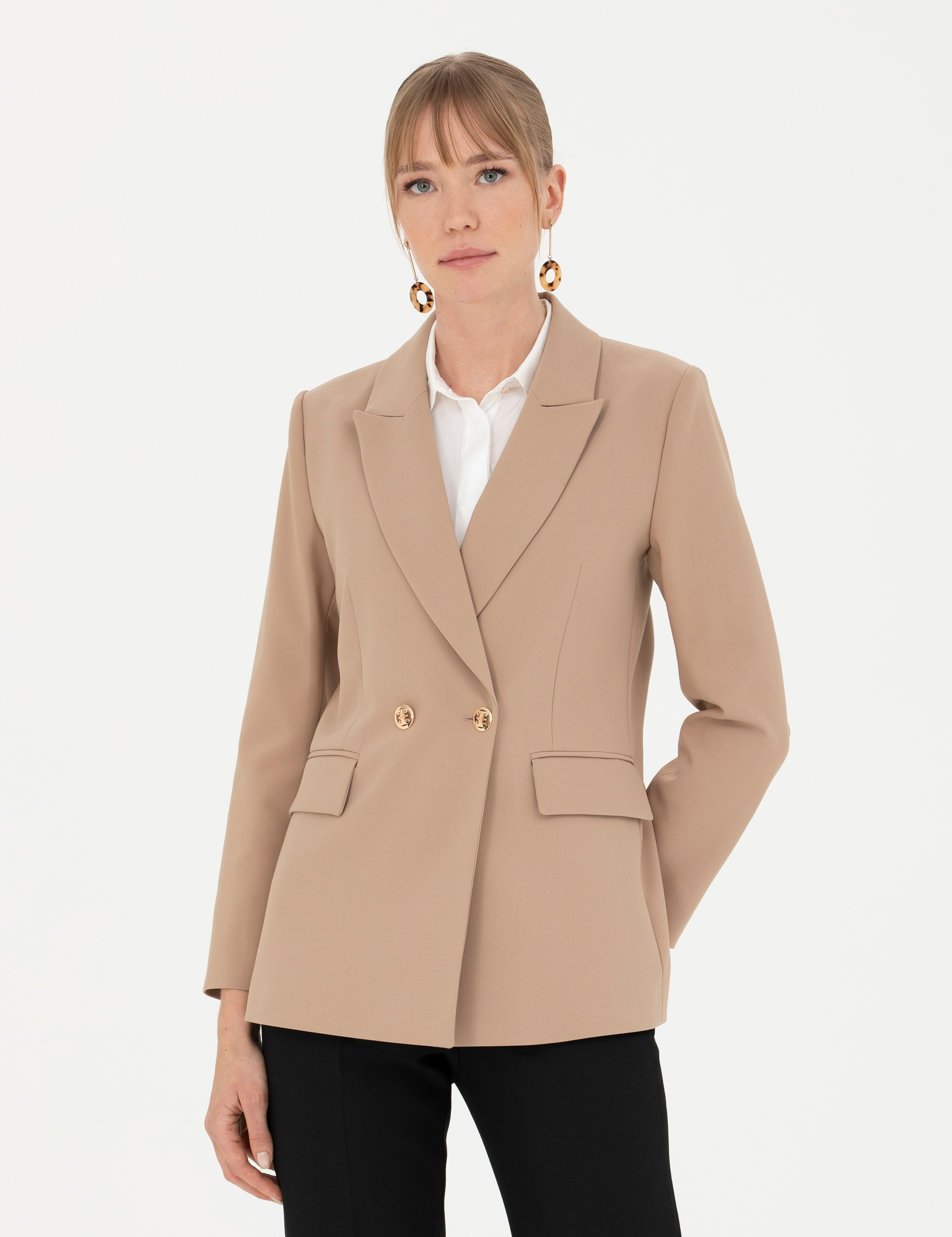 Bej Slim Fit Ceket - Image 1