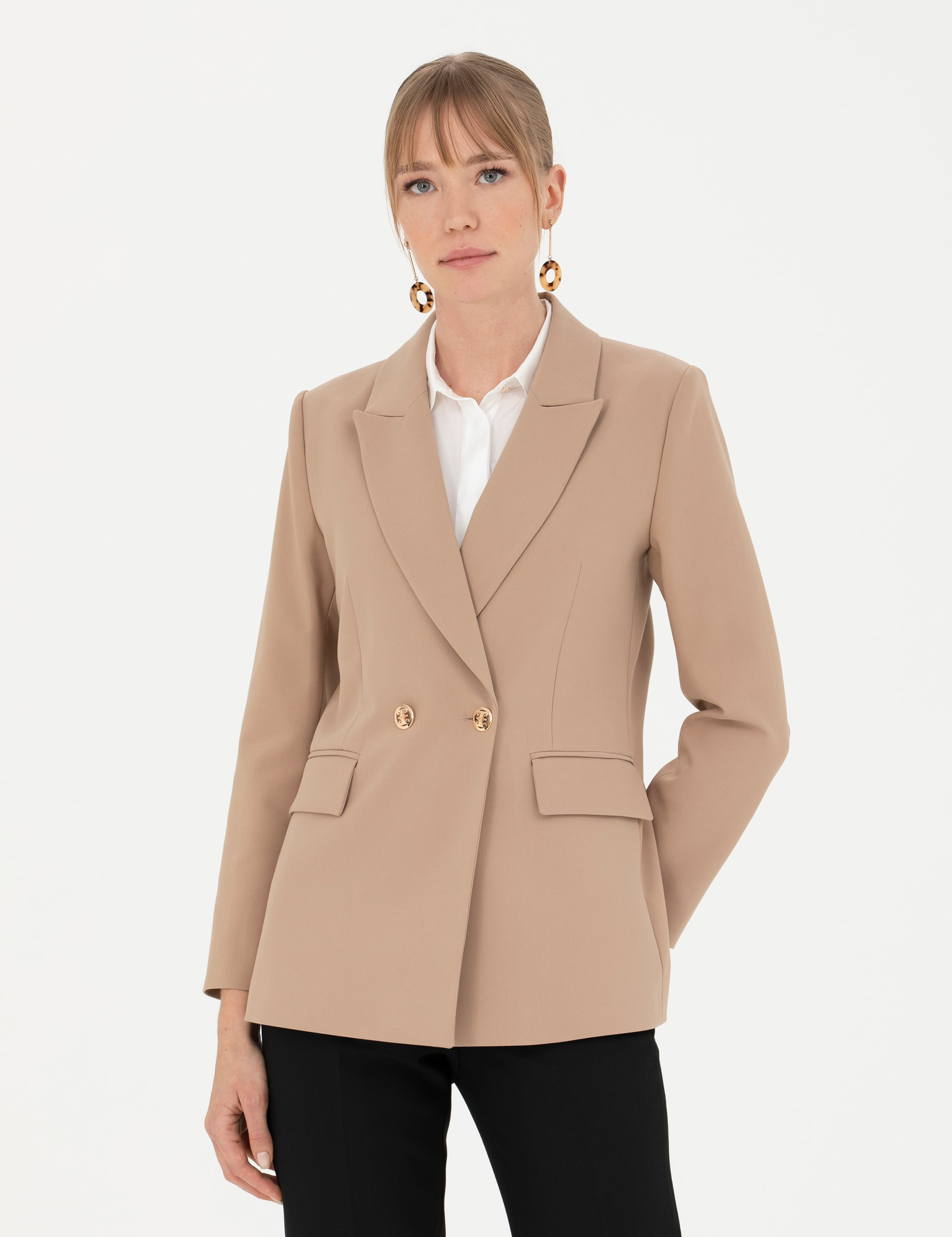 Bej Slim Fit Ceket