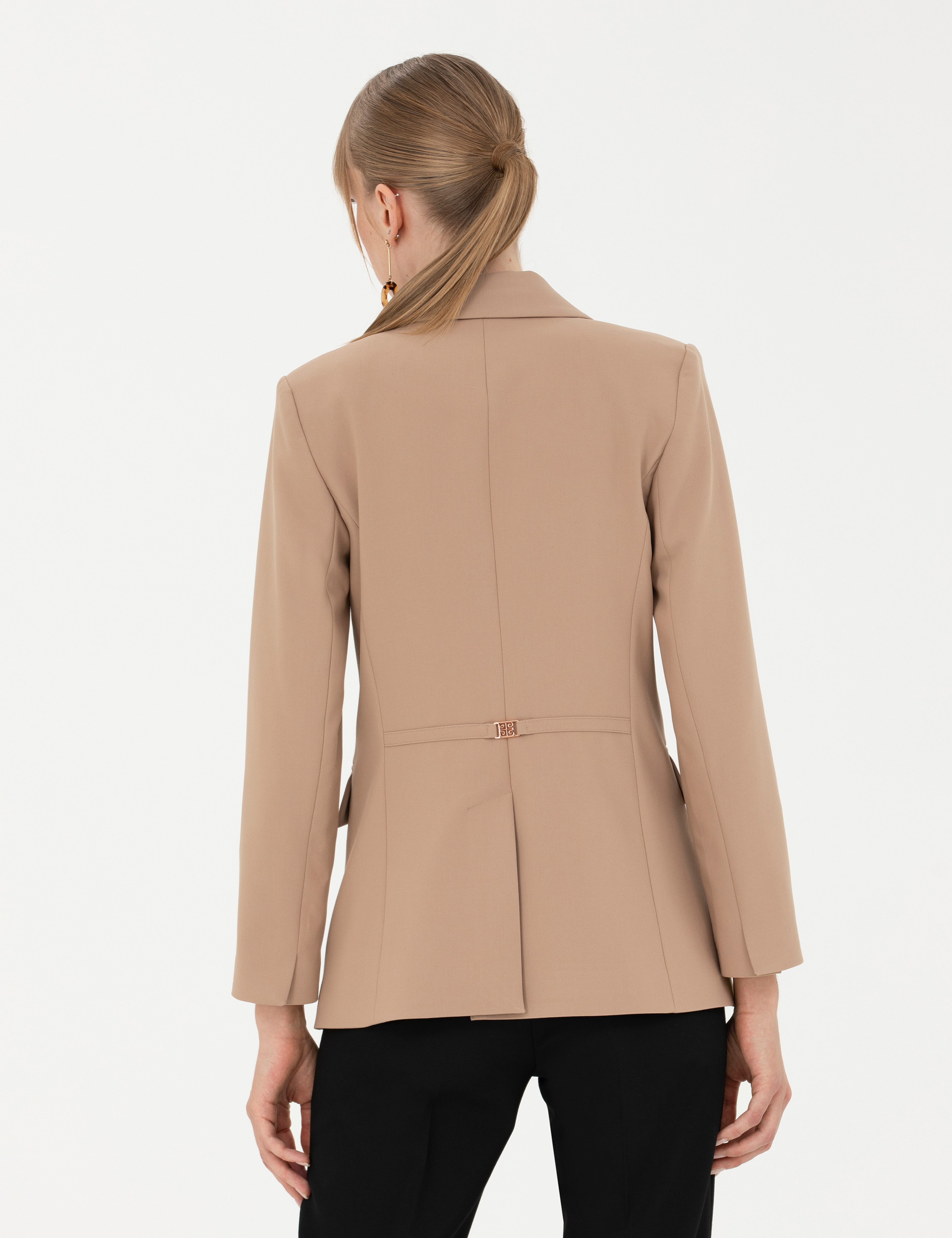 Bej Slim Fit Ceket - Image 5