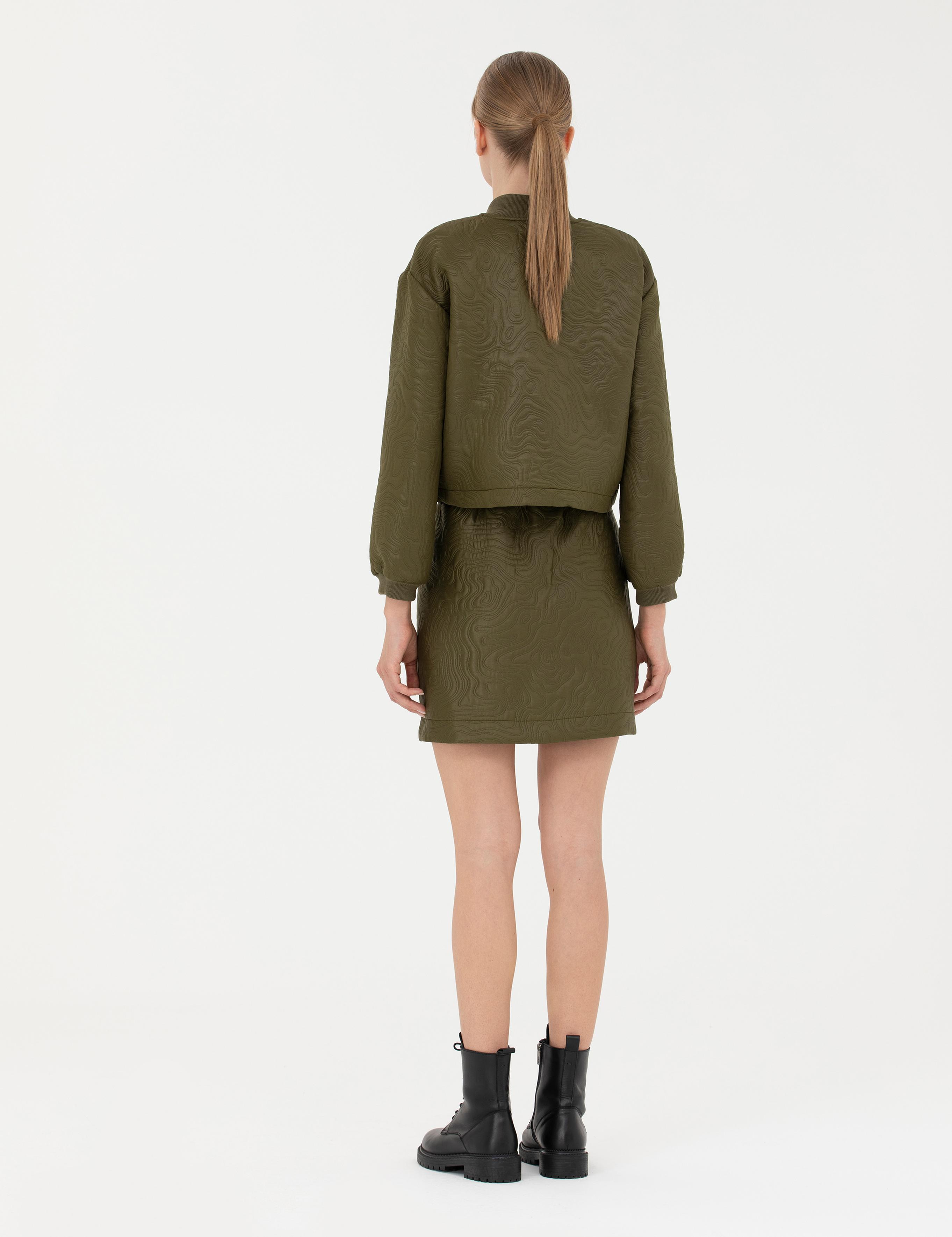 Haki A Kesim Dokuma Etek