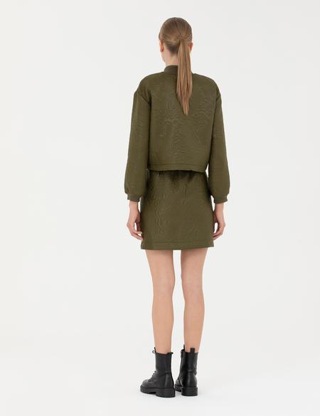 Haki A Kesim Dokuma Etek - 50273122007