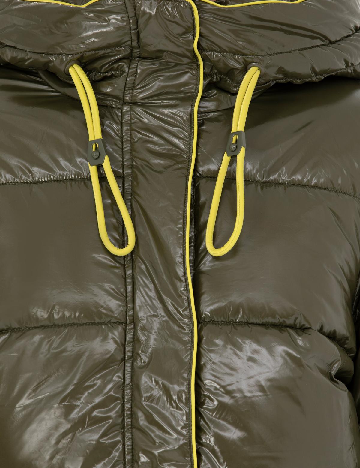 Haki Kapüşonlu Parlak Mont - 50272212009