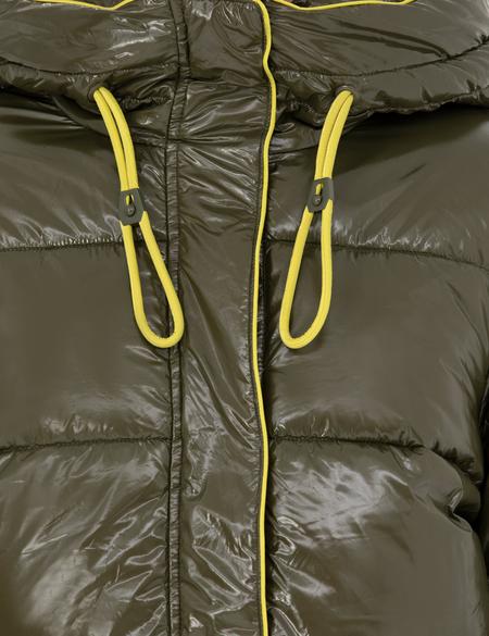 Haki Kapüşonlu Parlak Mont - 50272212009