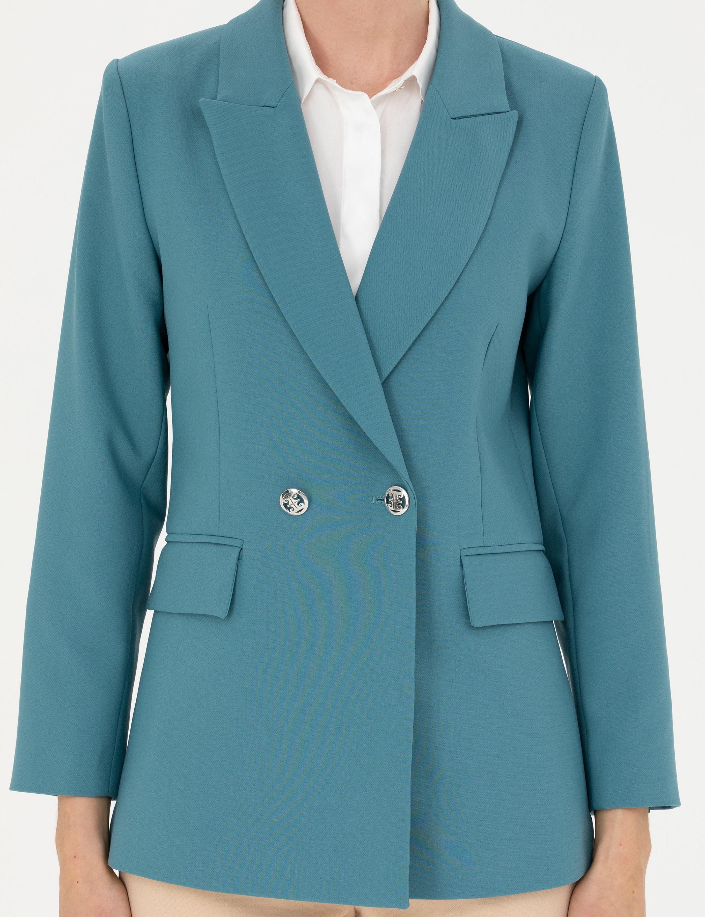 Petrol Slim Fit Ceket