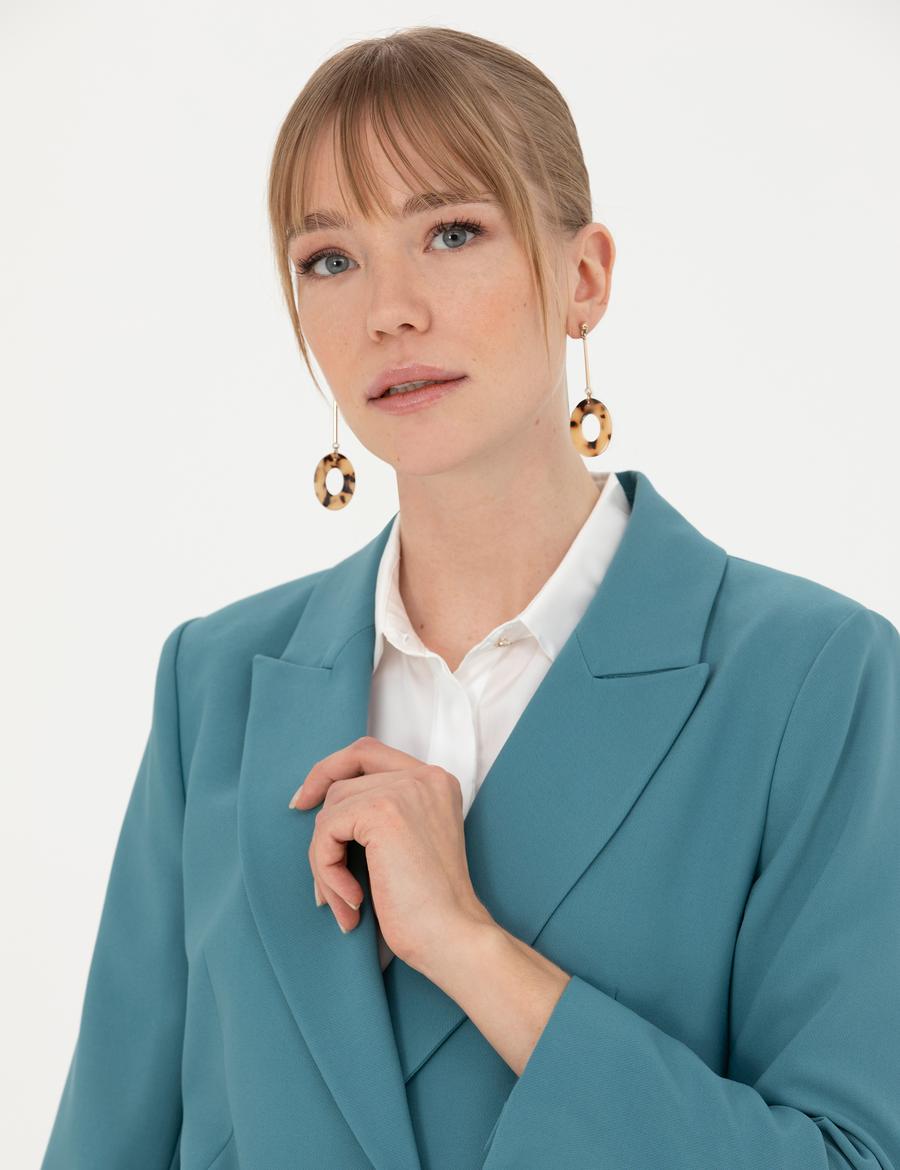 Petrol Slim Fit Ceket