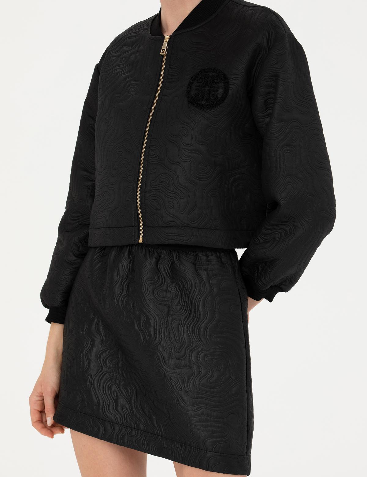 Siyah Crop Top Ceket - 50273093003