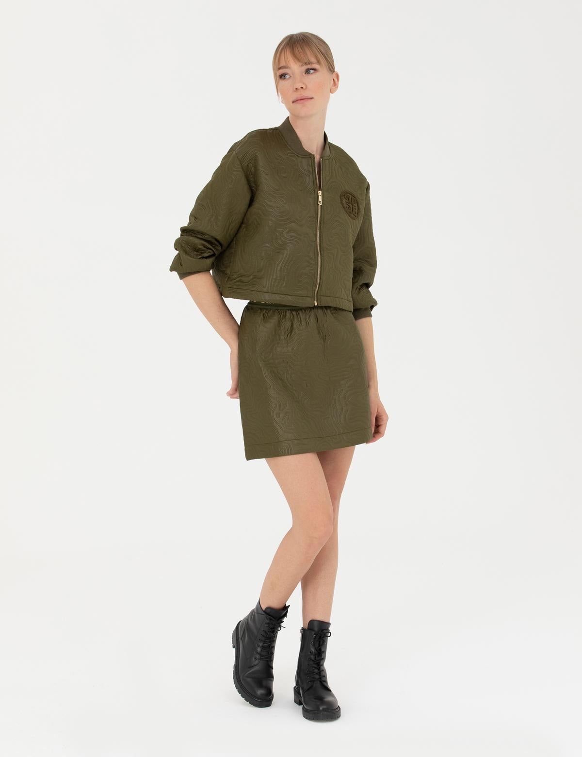 Haki Crop Top Ceket - 50273093009