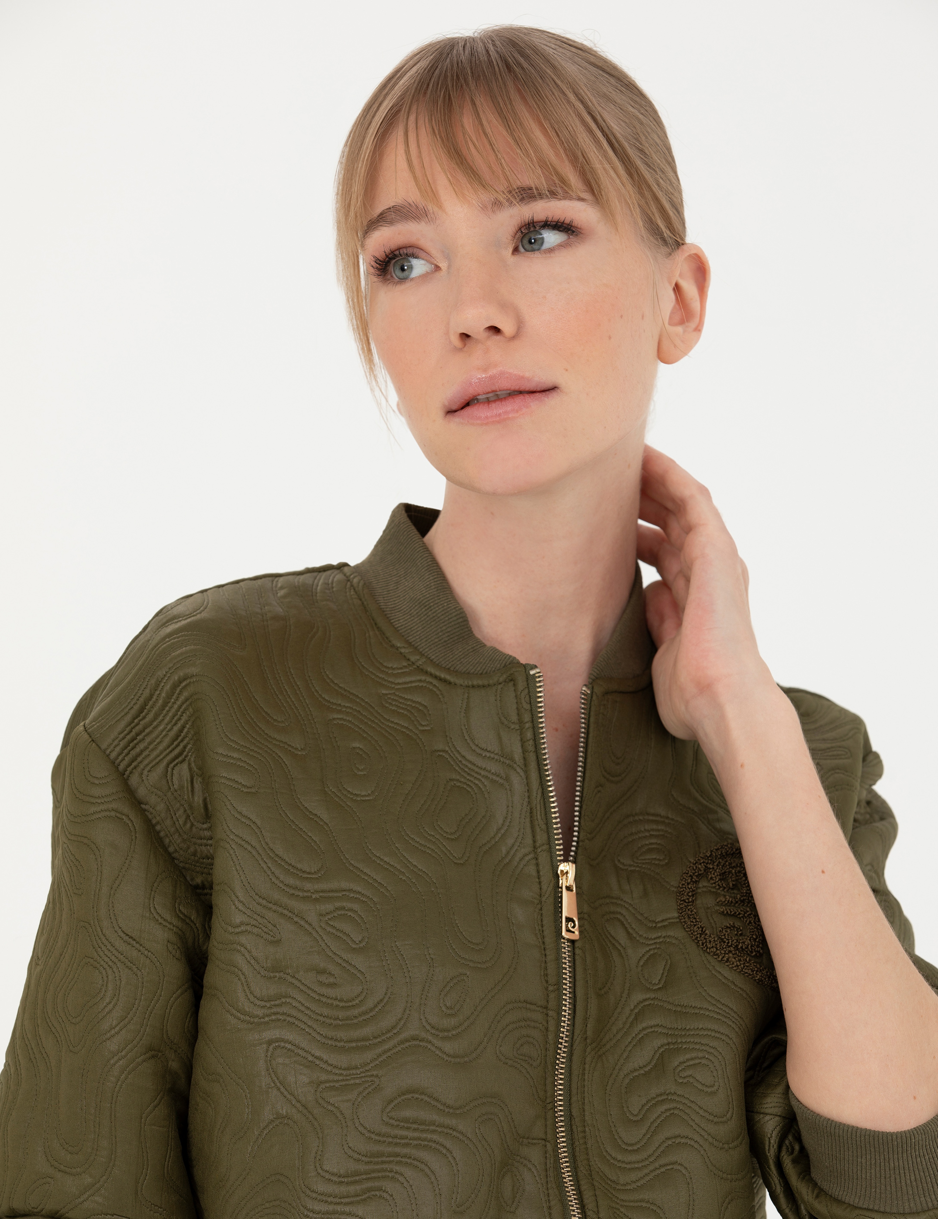 Haki Crop Top Ceket - Image 2
