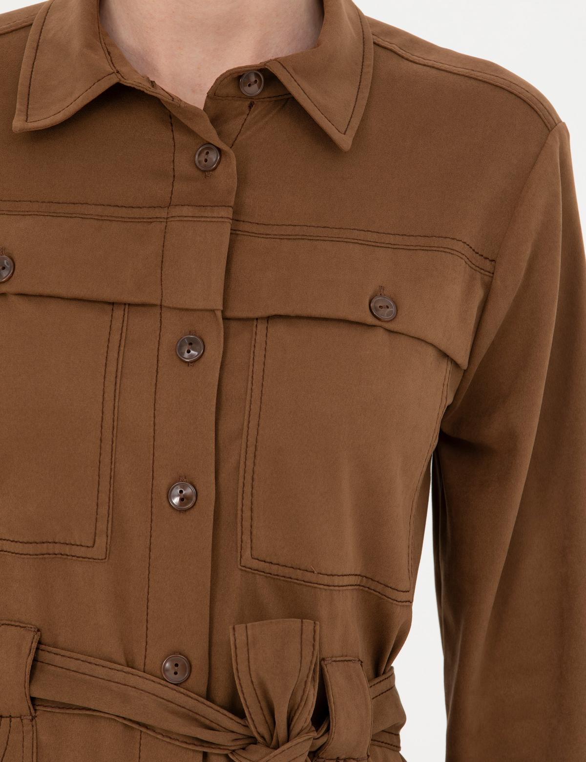 Camel Regular Fit Dokuma Elbise - 50272955001