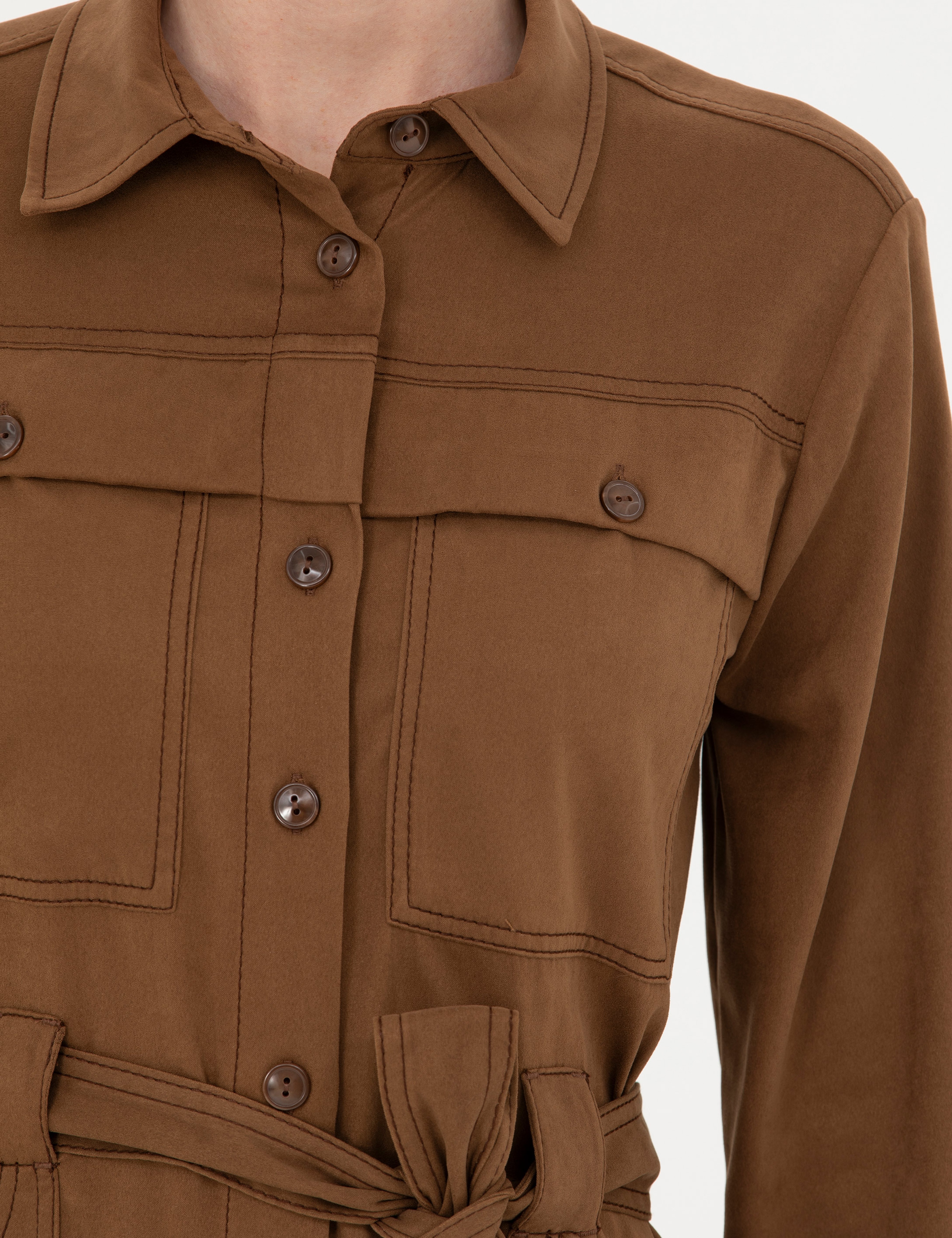 Camel Regular Fit Dokuma Elbise