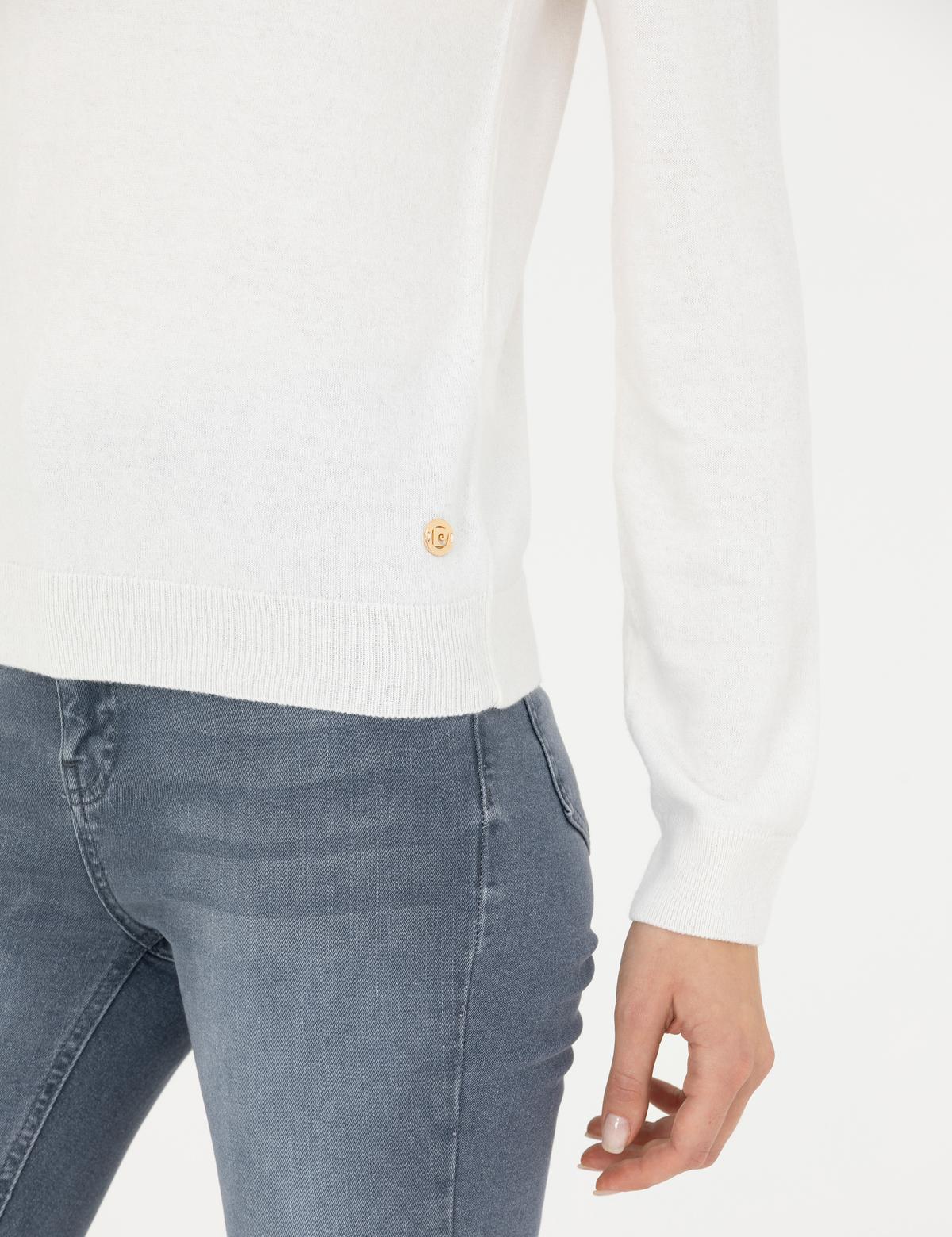 Krem Slim Fit Balıkçı Yaka Kazak - 50280686004