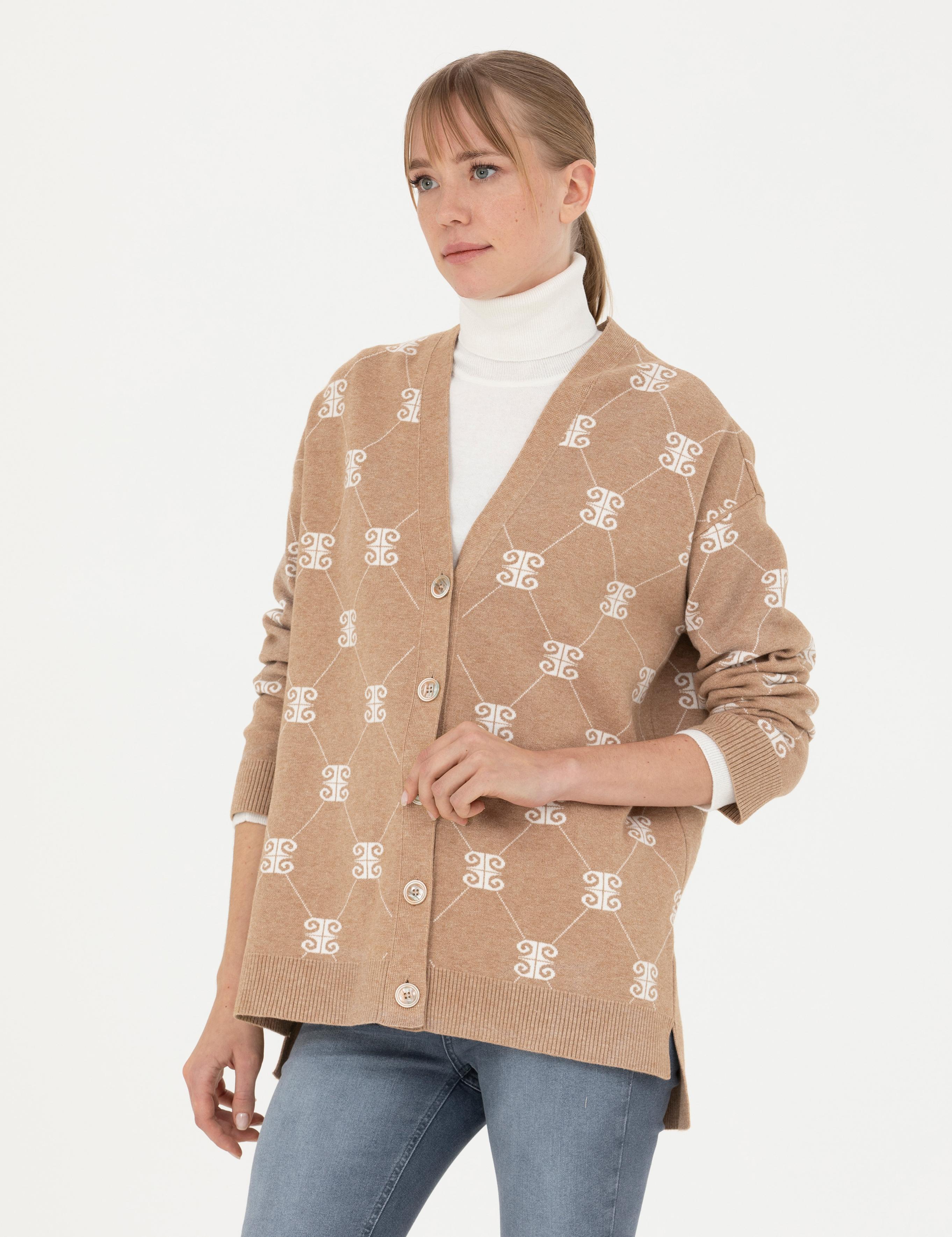 Bej Oversize Triko Hırka