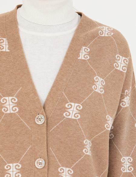 Bej Oversize Triko Hırka - 50276234010