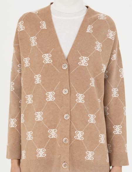 Bej Oversize Triko Hırka - 50276234010