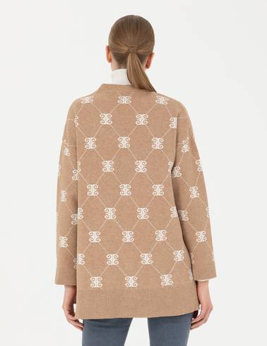 Bej Oversize Triko Hırka