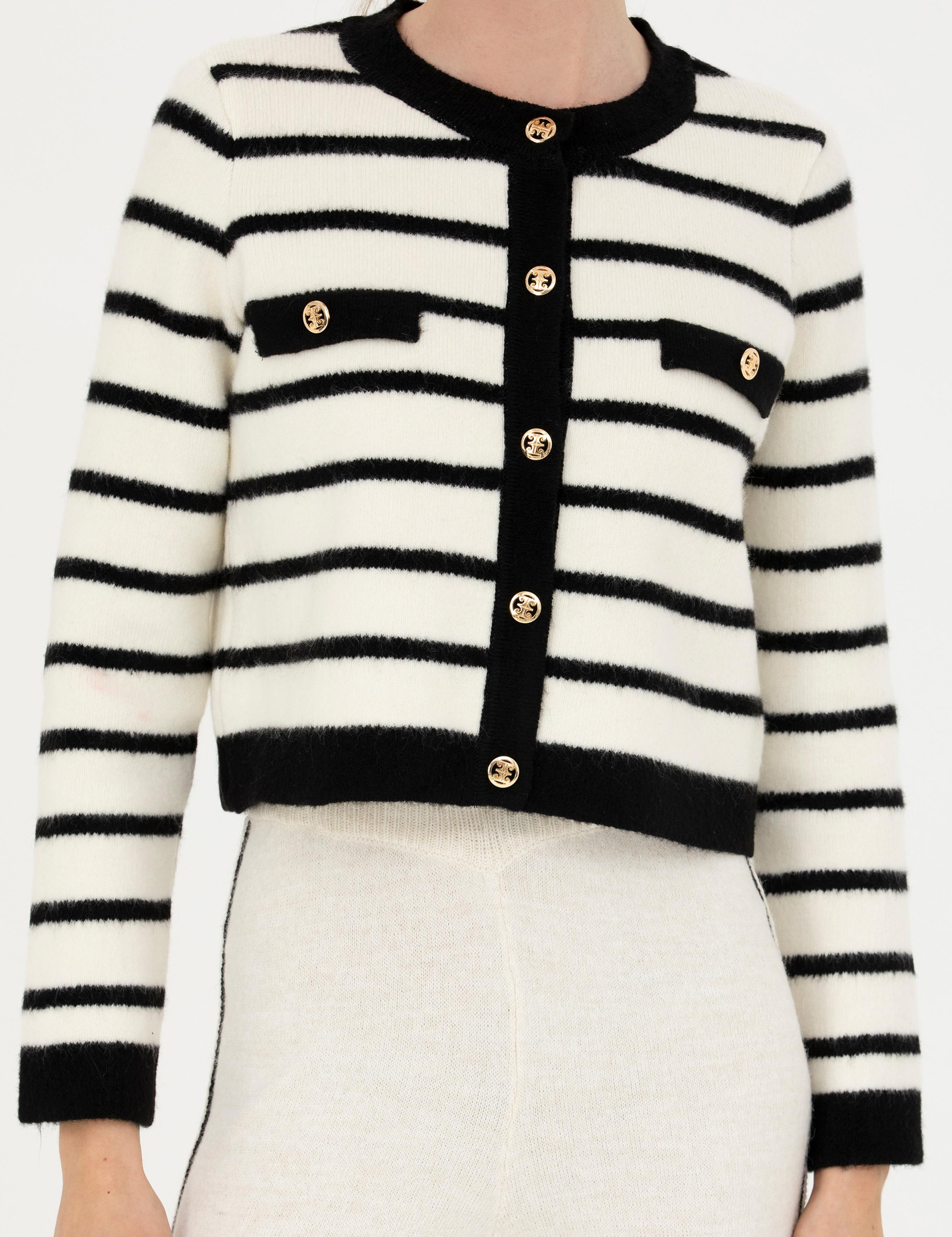 Ekru Crop Top Triko Hırka