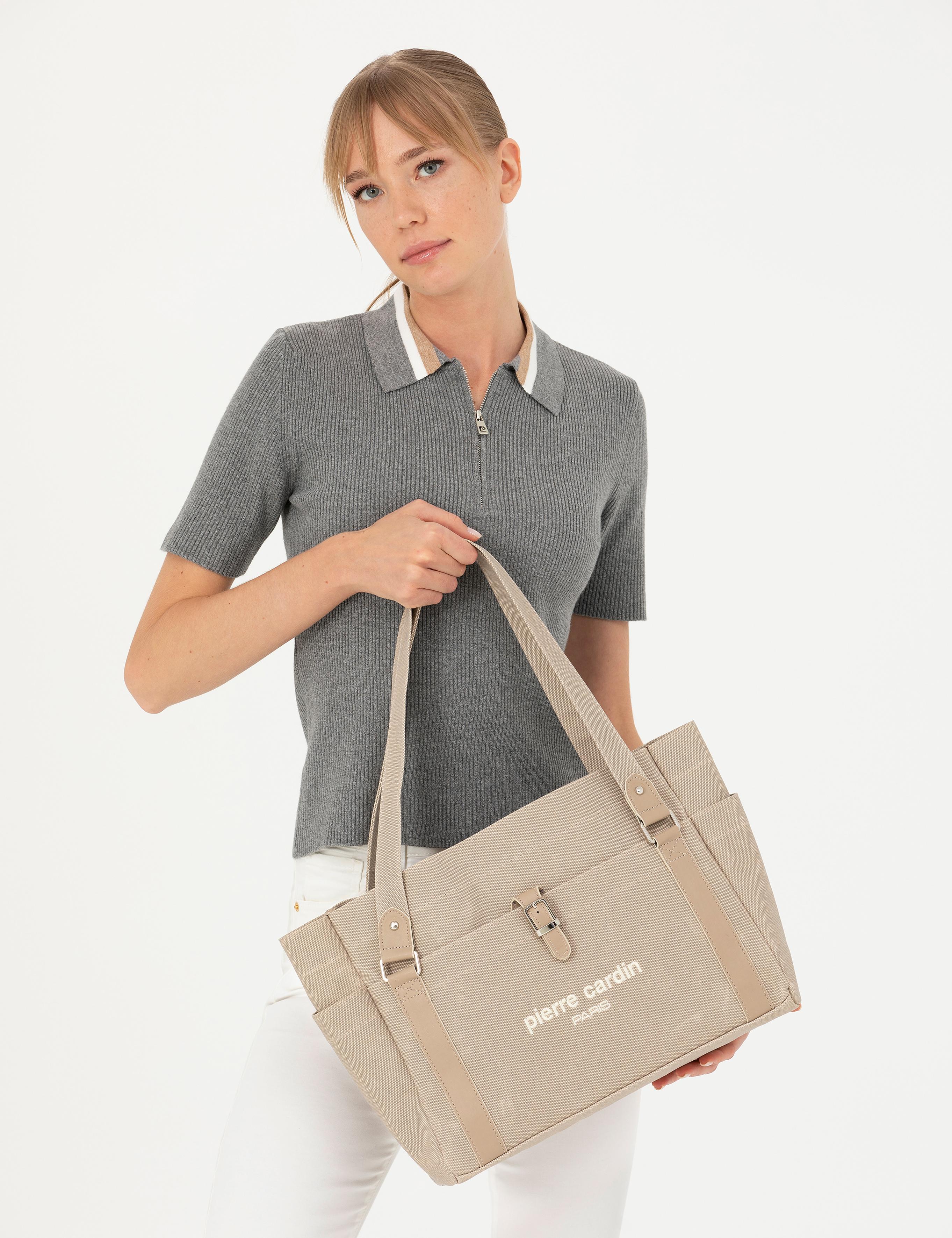 Bej Kanvas Kol Çantası