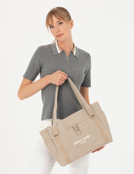 Bej Kanvas Kol Çantası - 50290190002