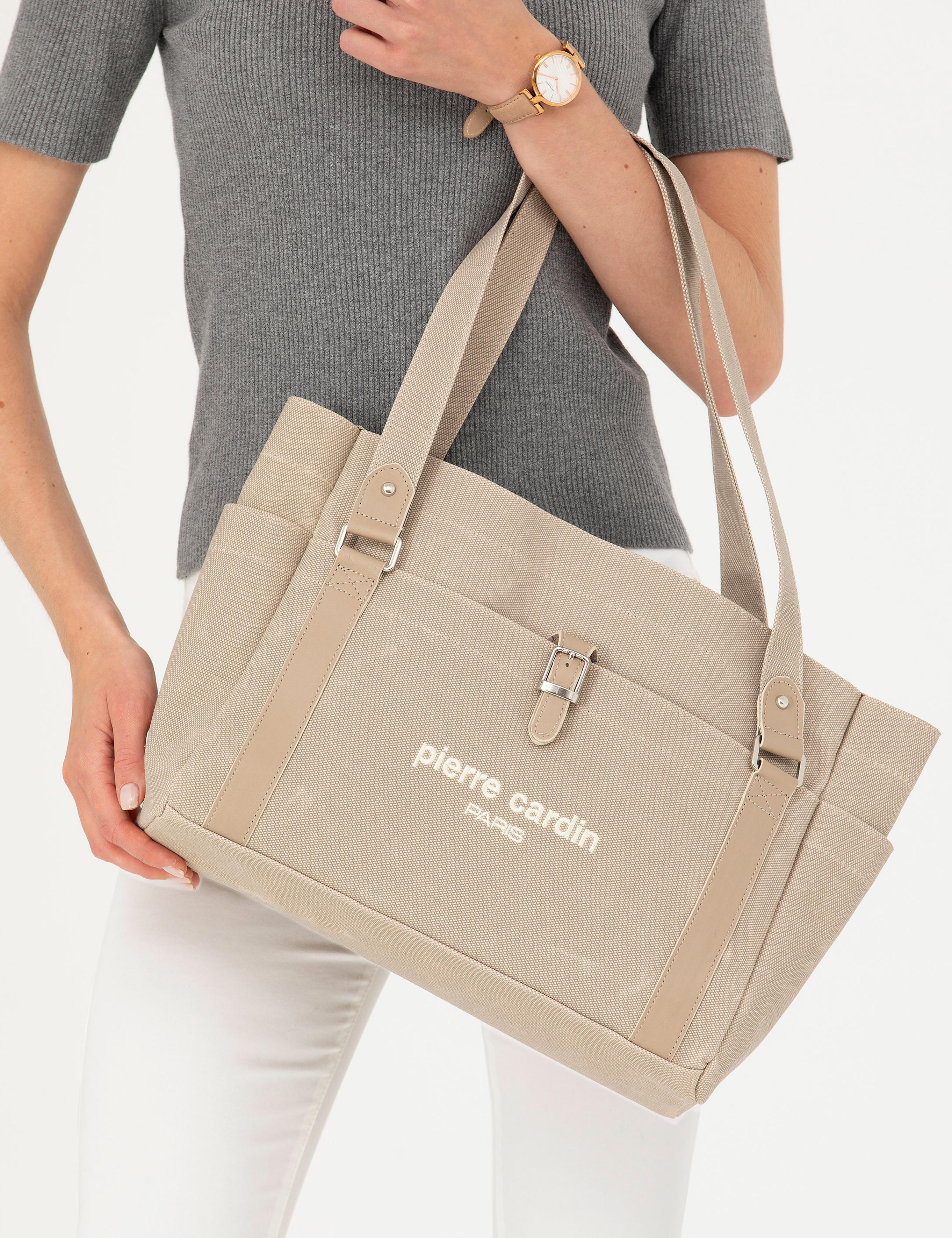 Bej Kanvas Kol Çantası