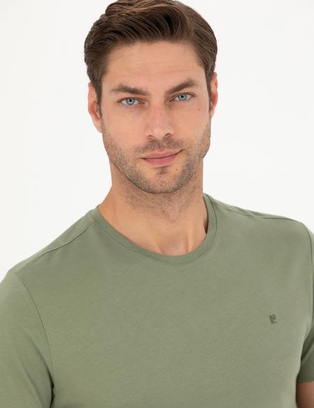 Haki Slim Fit Basic Tişört - 50289335026