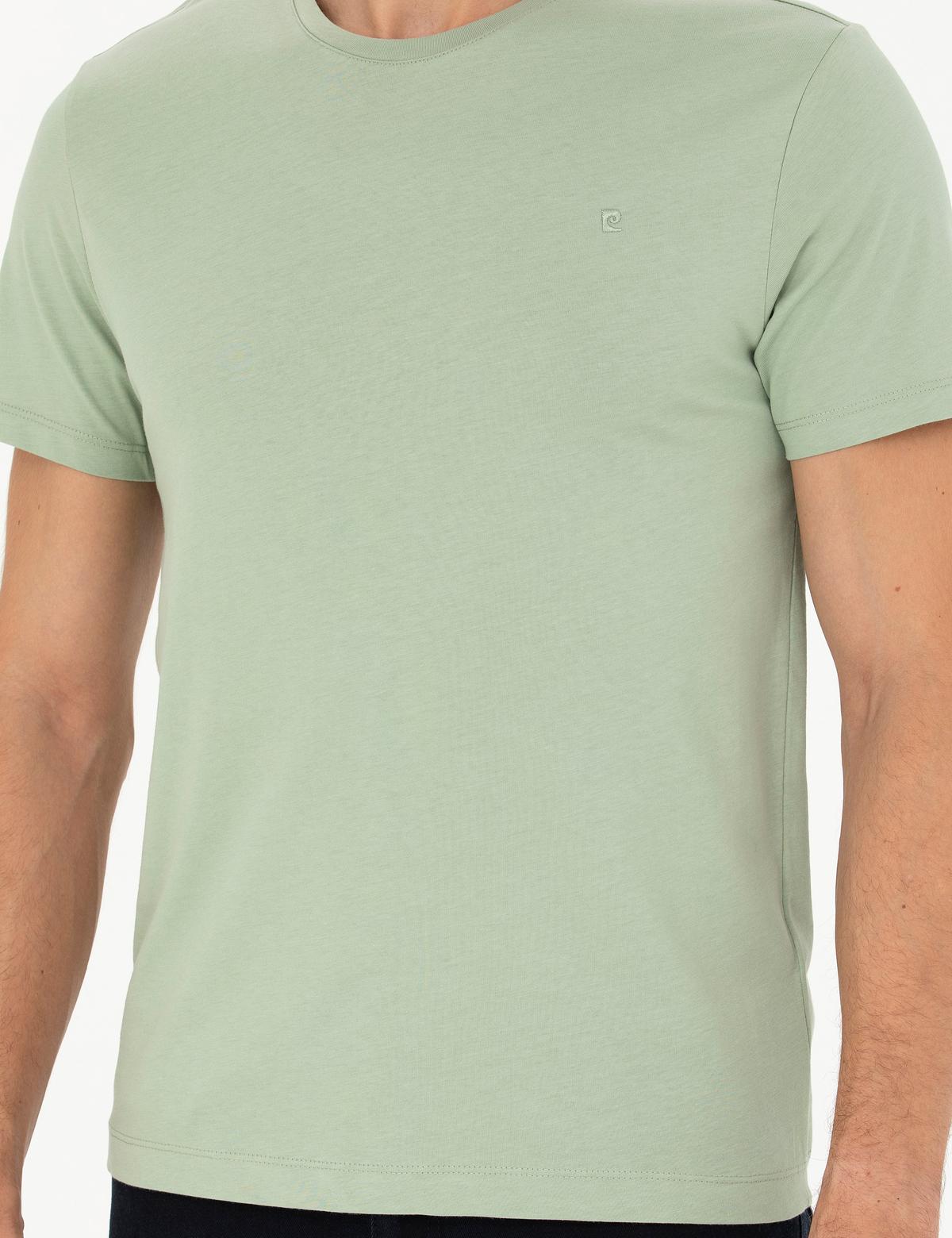 Yeşil Slim Fit Basic Tişört - 50289335038