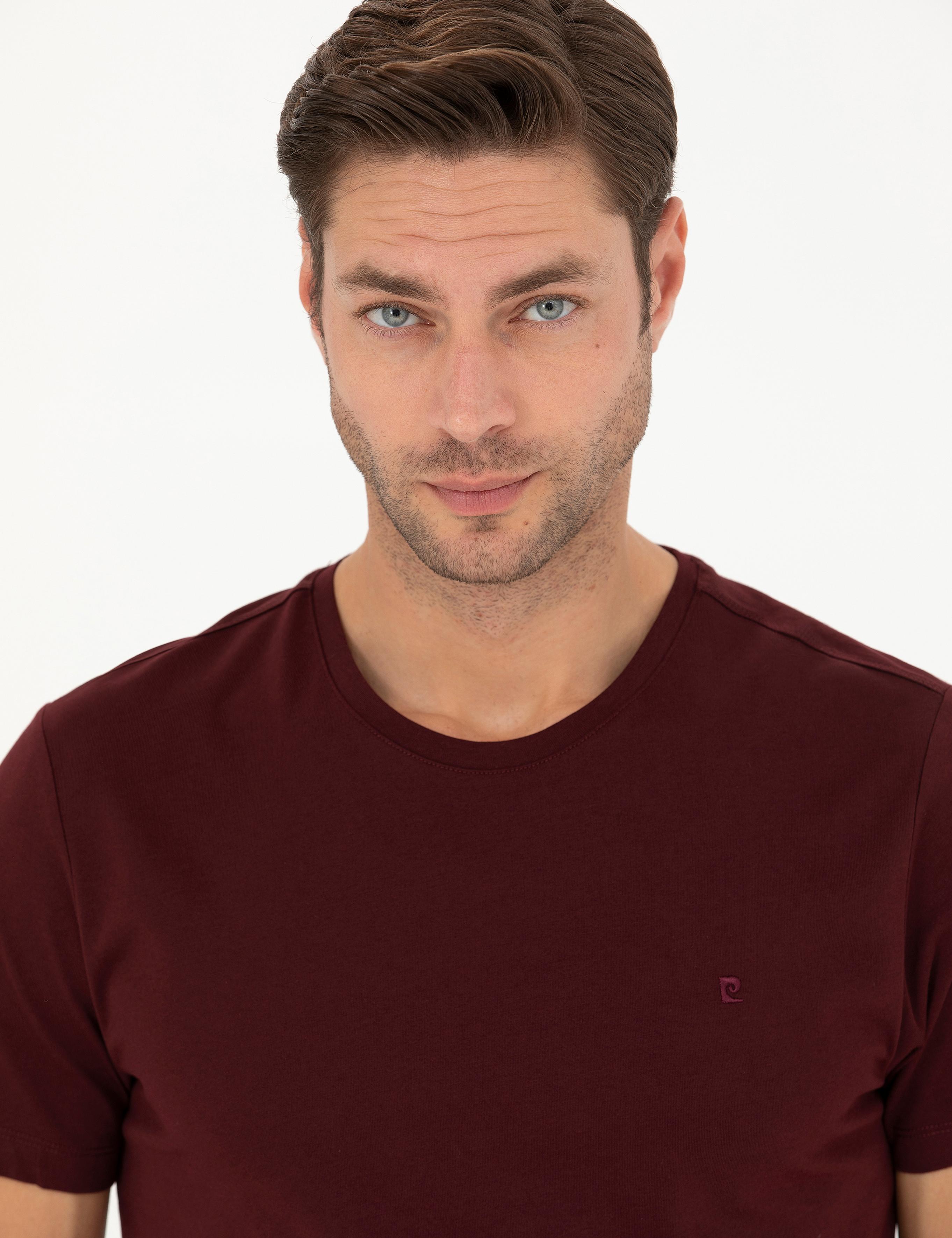 Bordo Slim Fit Basic Tişört