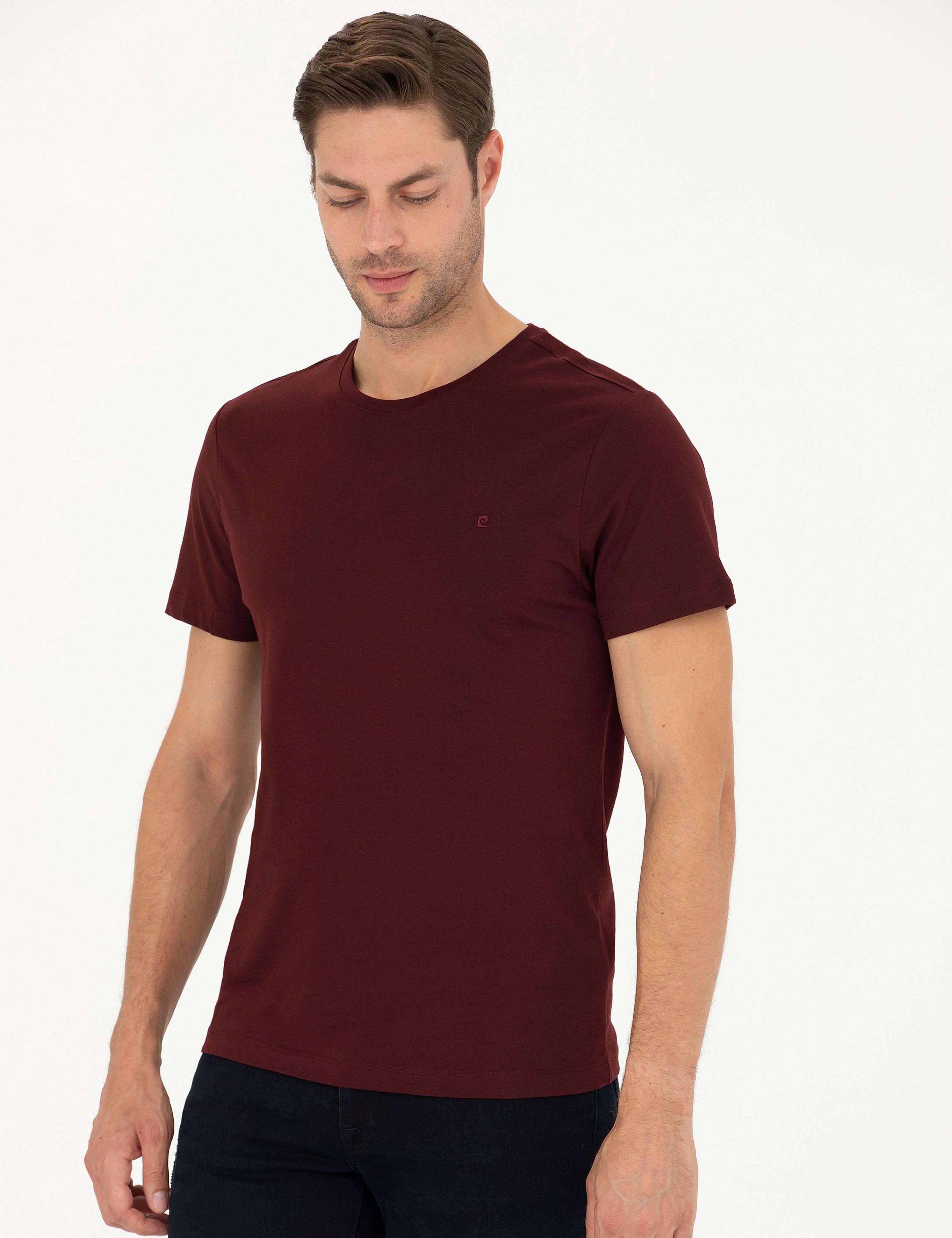 Bordo Slim Fit Basic Tişört