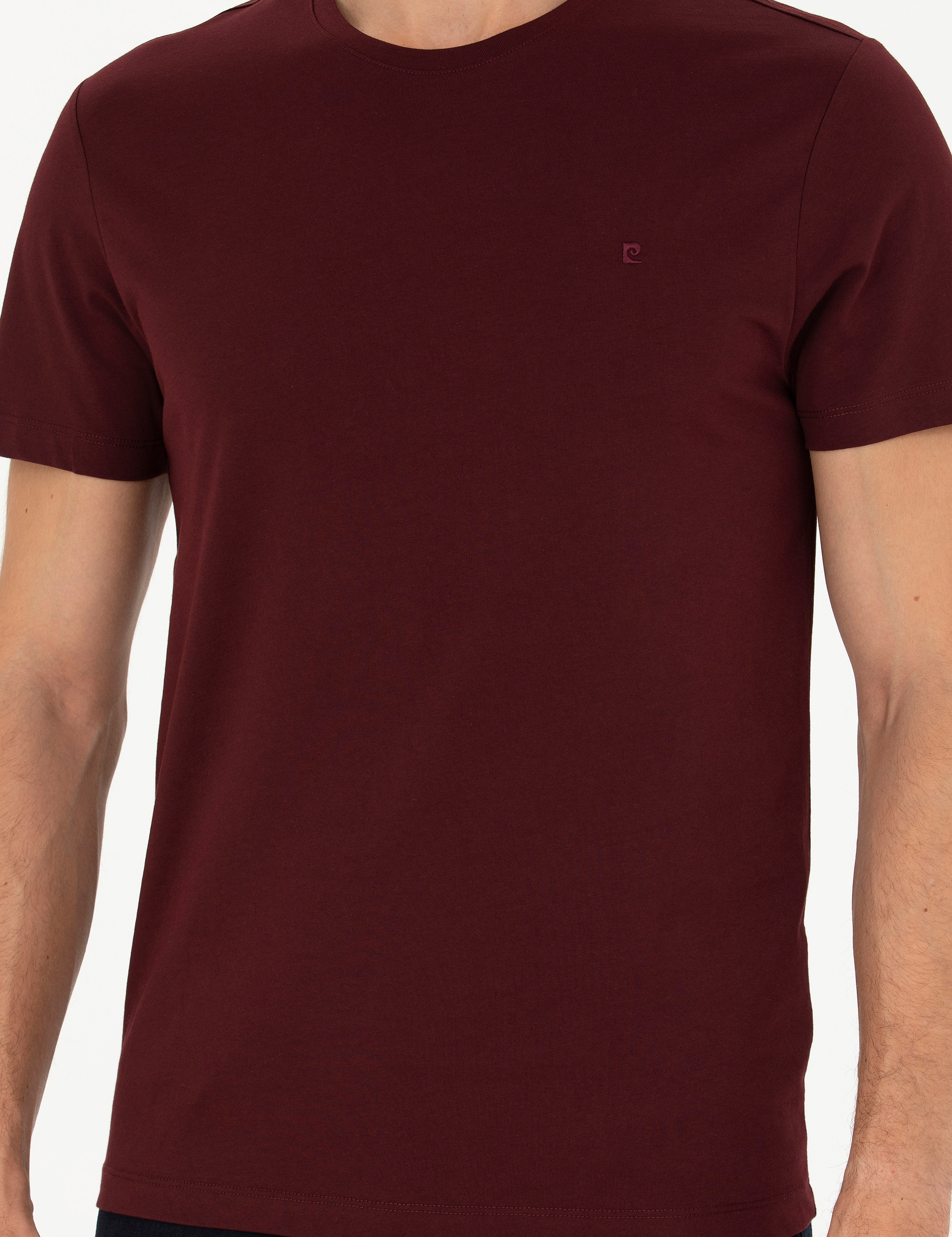 Bordo Slim Fit Basic Tişört - Image 6