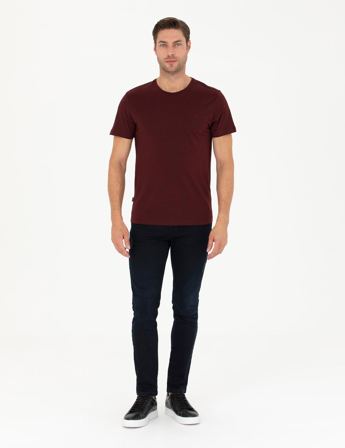 Bordo Slim Fit Basic Tişört - 50289335086