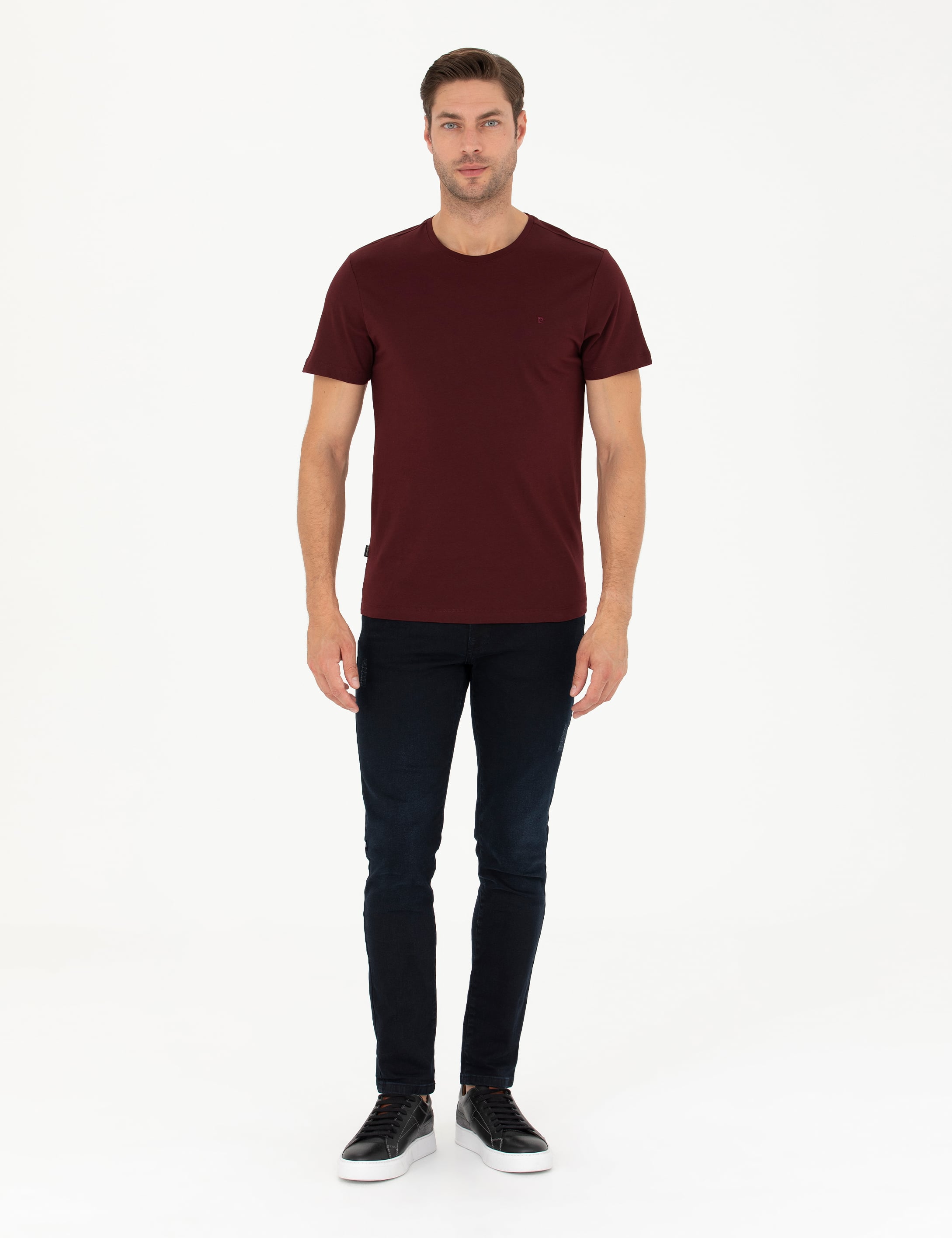 Bordo Slim Fit Basic Tişört