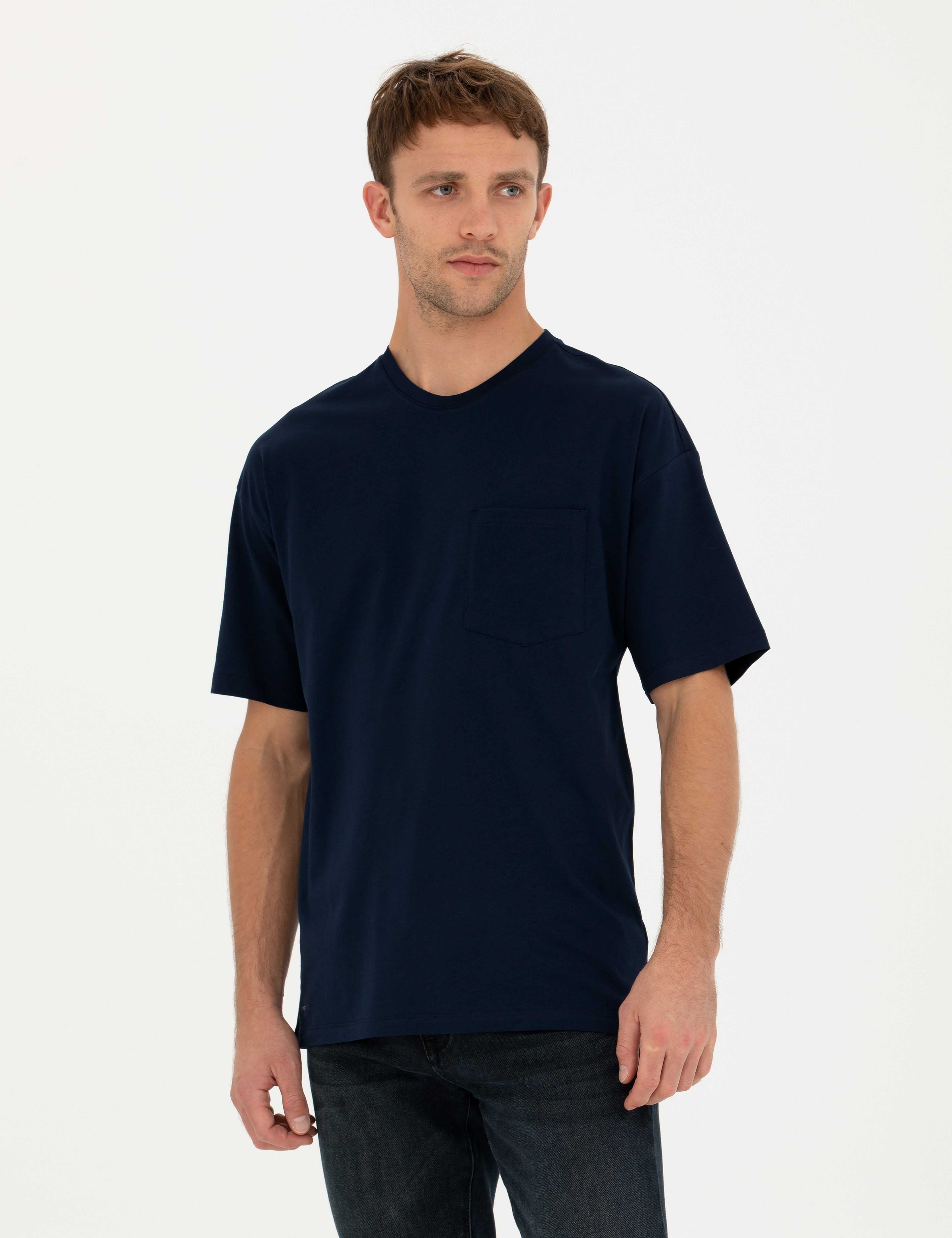 Lacivert Comfort Fit Tişört - Image 1
