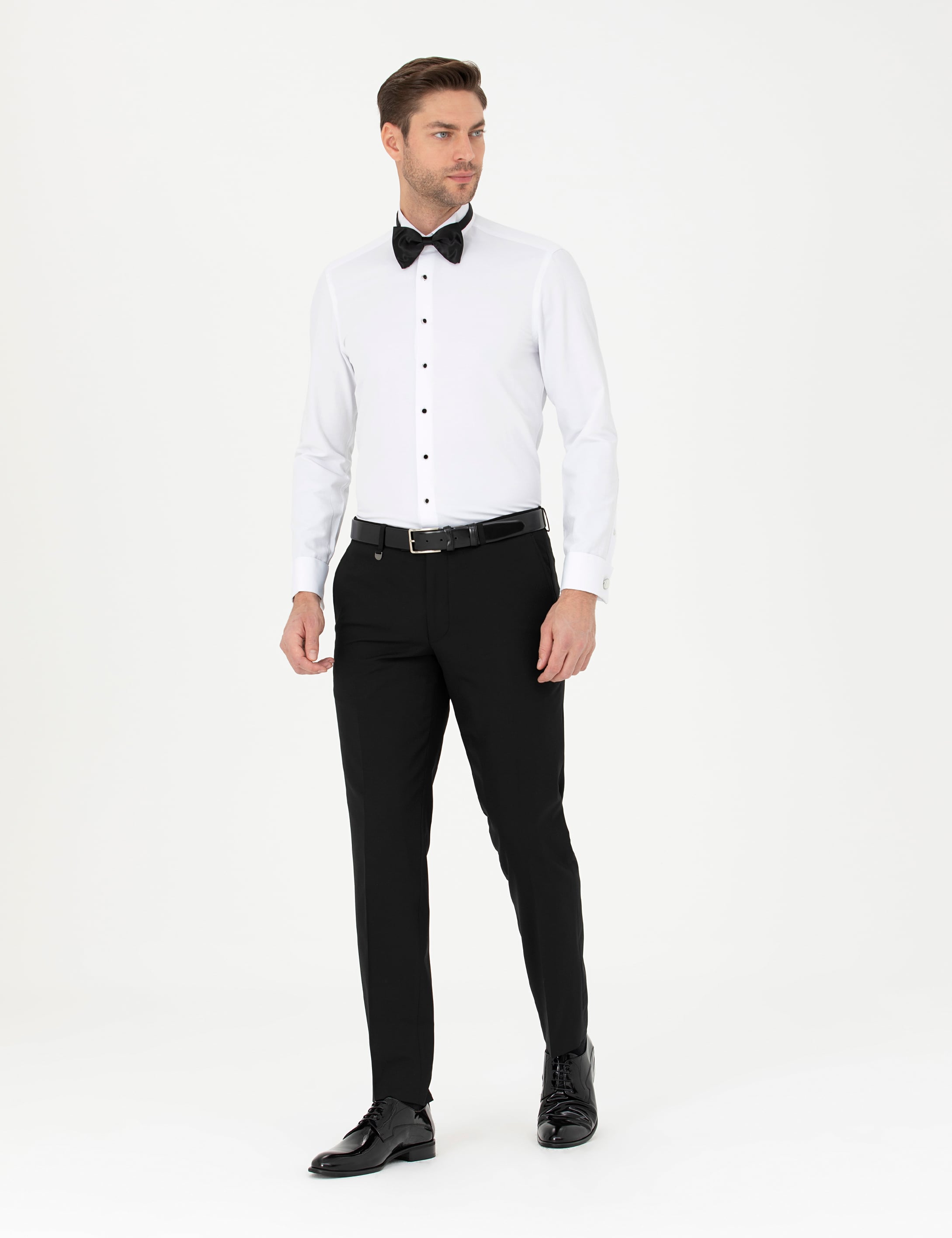 Pierre Cardin Beyaz Slim Fit Smokin Gömlek görsel 4