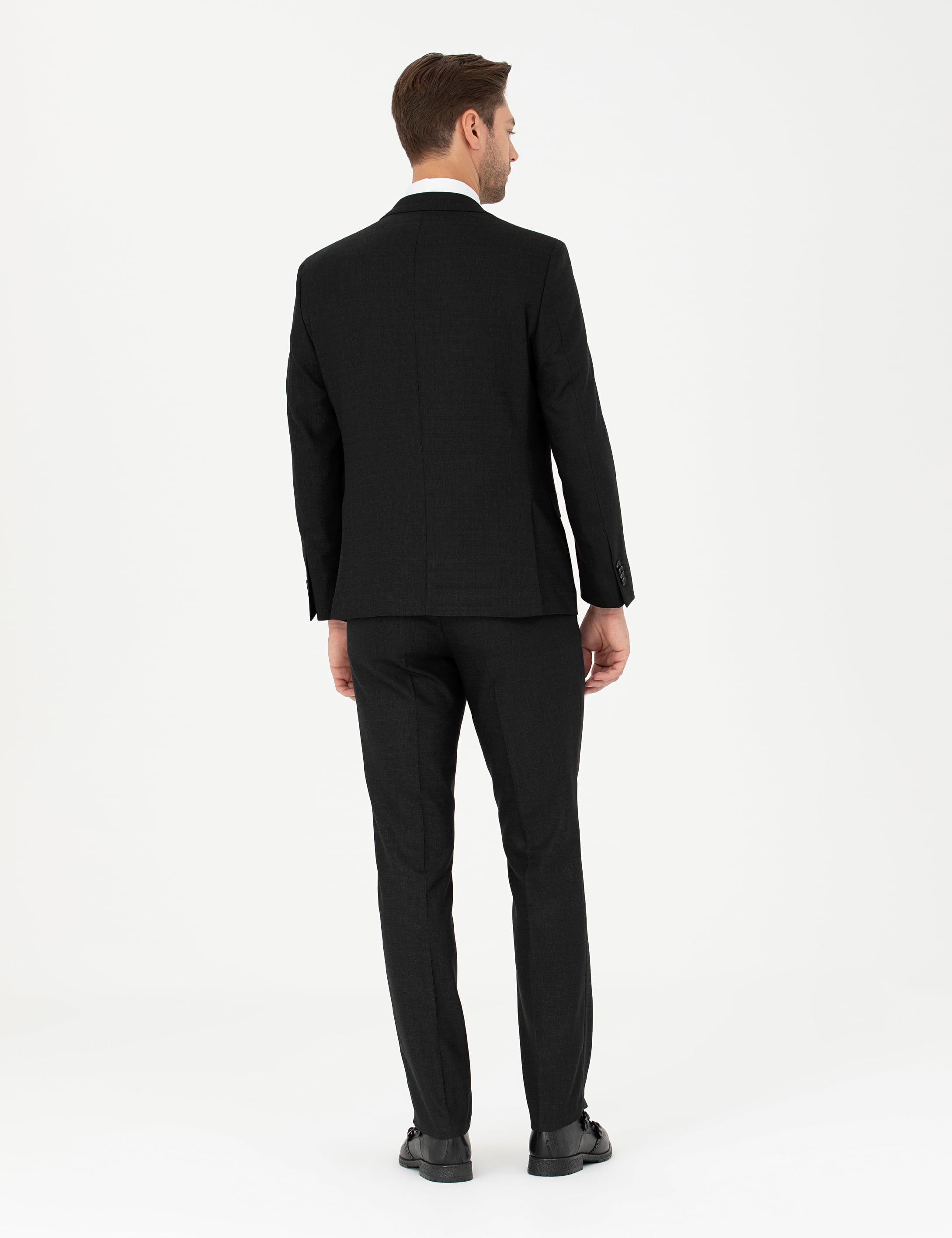 Pierre Cardin Siyah Slim Fit Çizgili Takım Elbise görsel 5