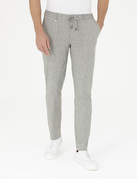 Açık Yeşil Ex. Slim Fit Keten Karışımlı Kumaş Pantolon - 50284934087