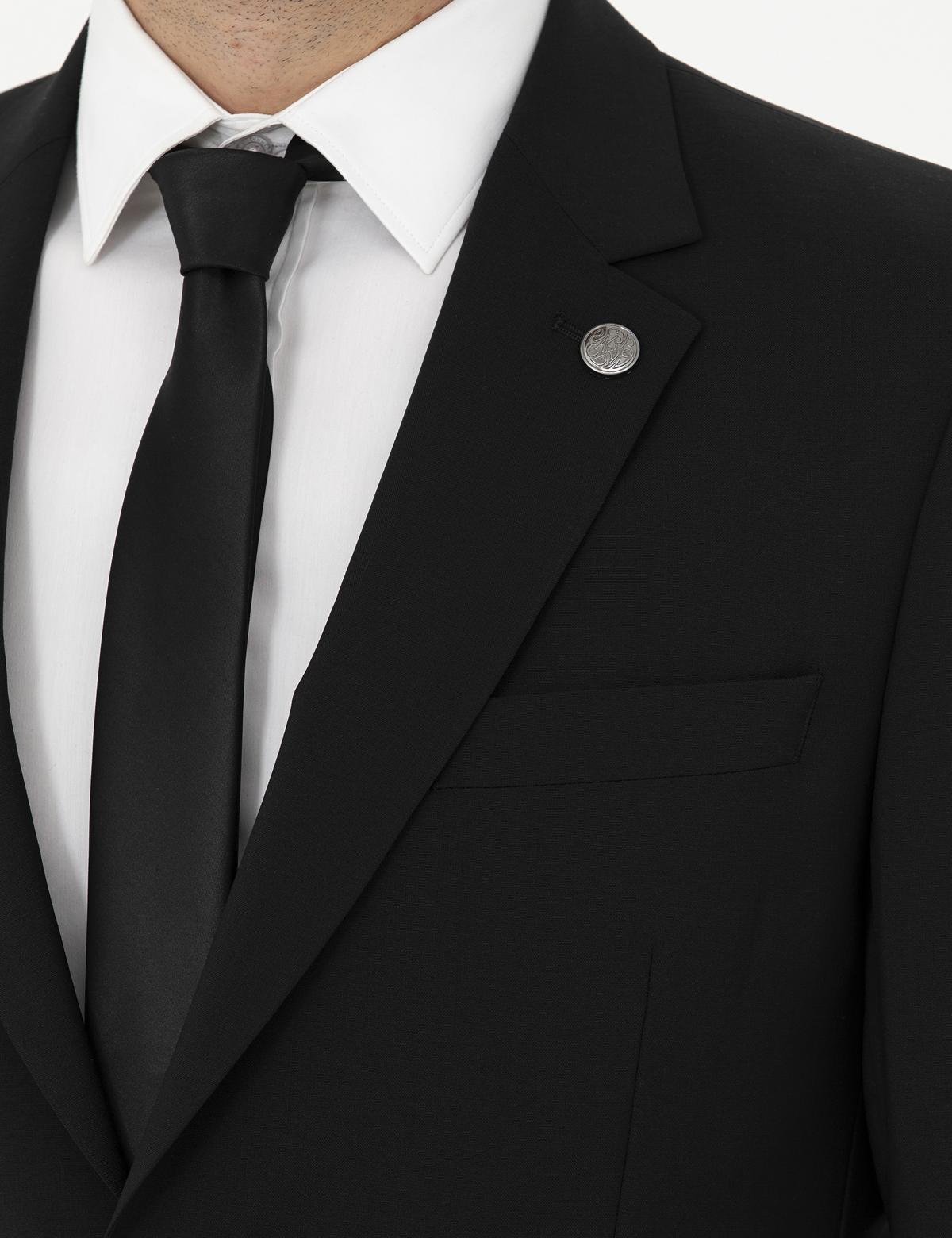 Siyah Slim Fit Yün Takım Elbise - 50285253017