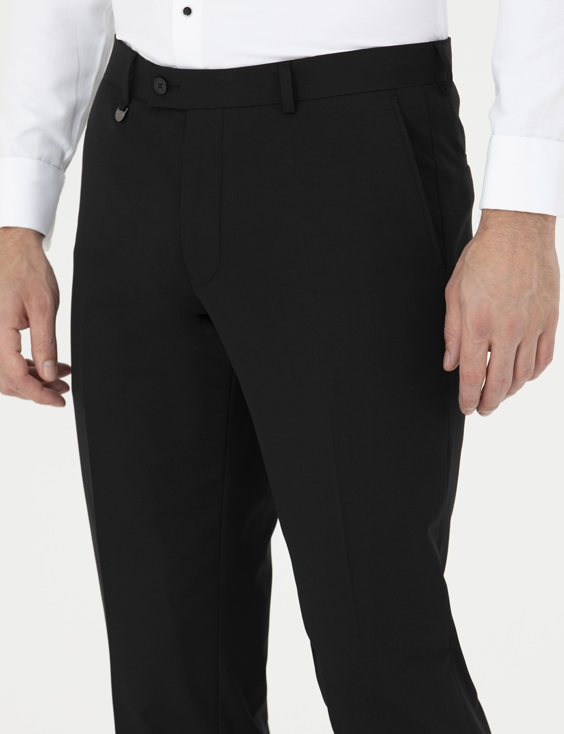 Siyah Slim Fit Kumaş Pantolon - Image 6